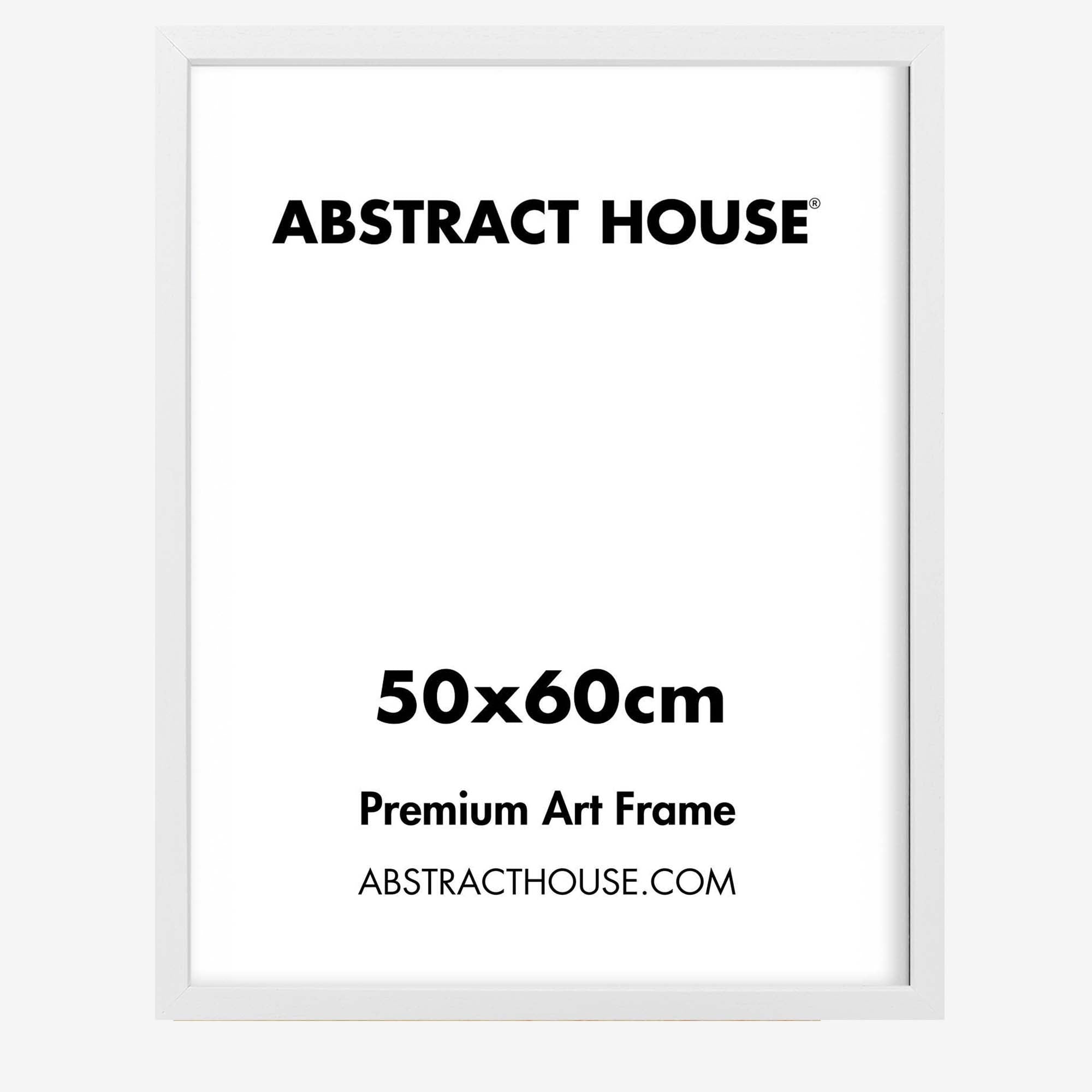 50x60cm Wooden Frame-White-No Mount-Abstract House