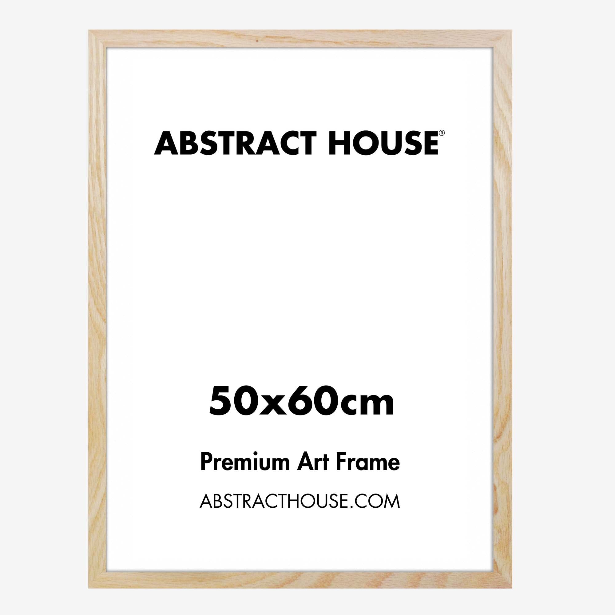 50x60cm Wooden Frame-Oak-No Mount-Abstract House