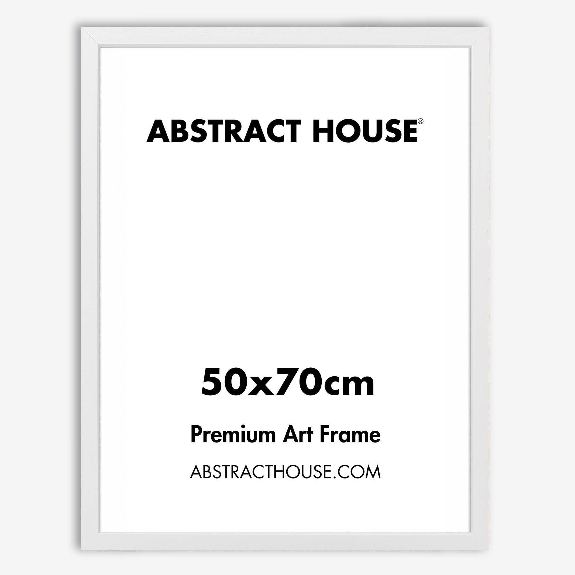 50x70cm Wooden Picture Frame-White-No Mount-Abstract House
