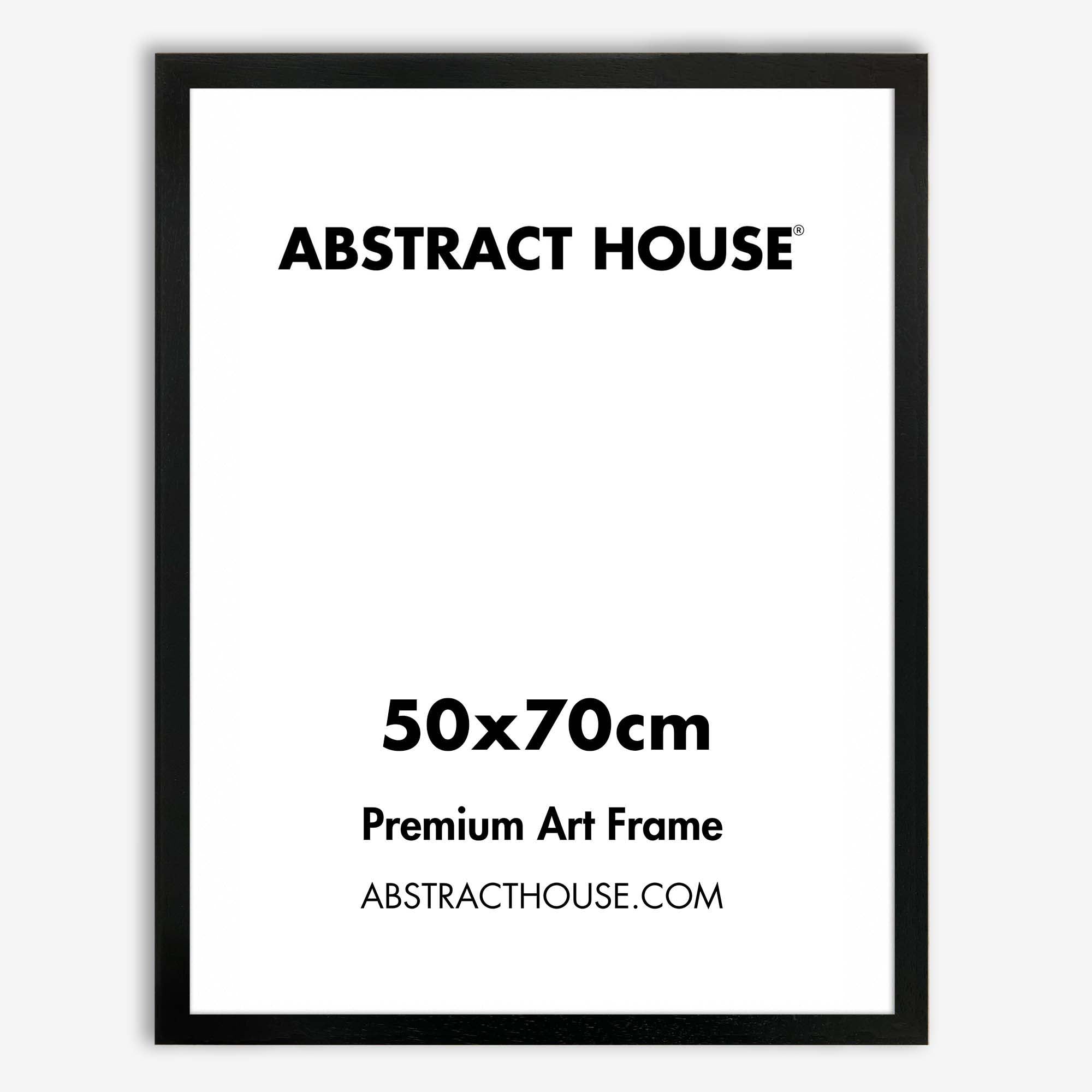 50x70cm Wooden Picture Frame-Black-No Mount-Abstract House