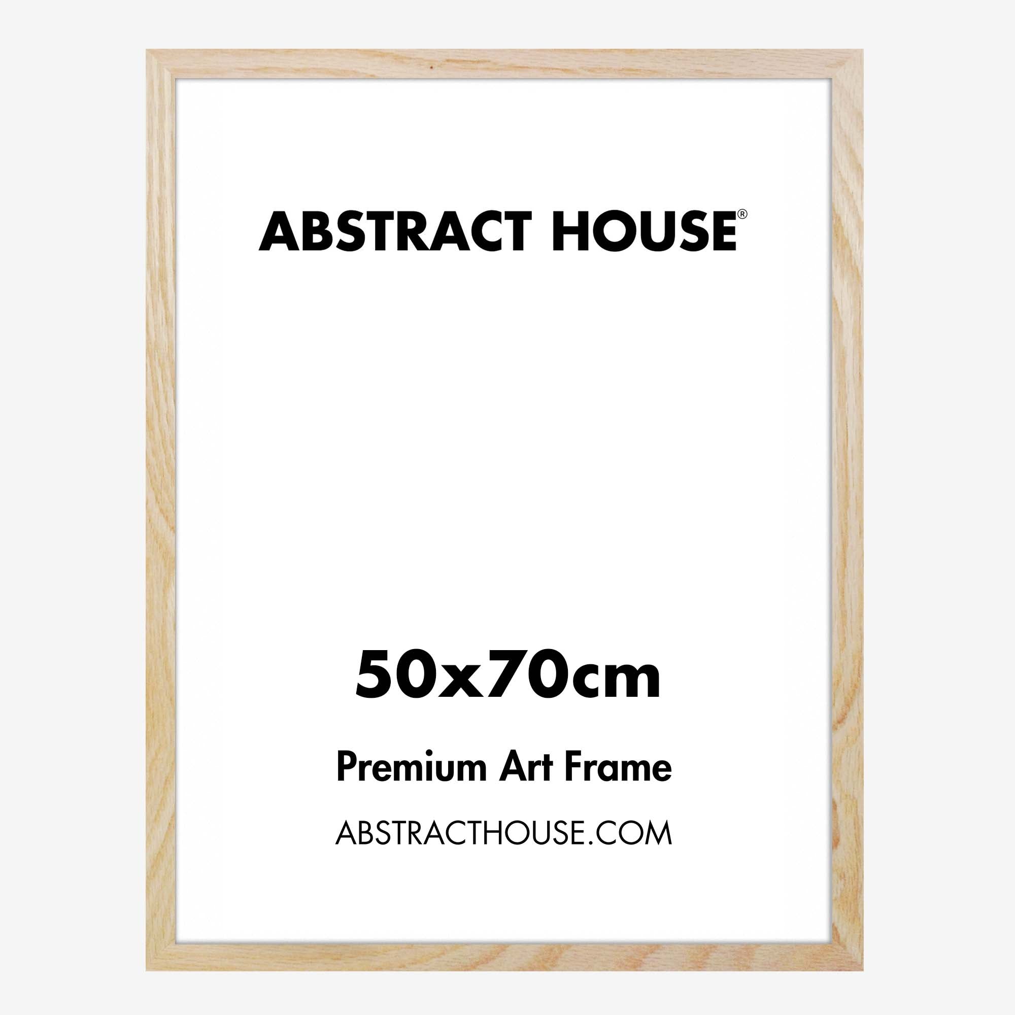 50x70cm Wooden Picture Frame-Oak-No Mount-Abstract House