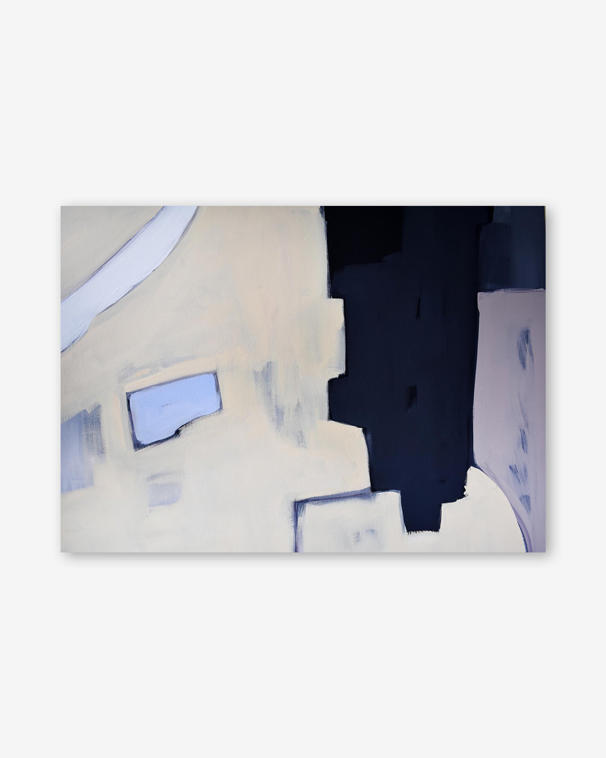 Abstract art piece with geometric shapes on a white background