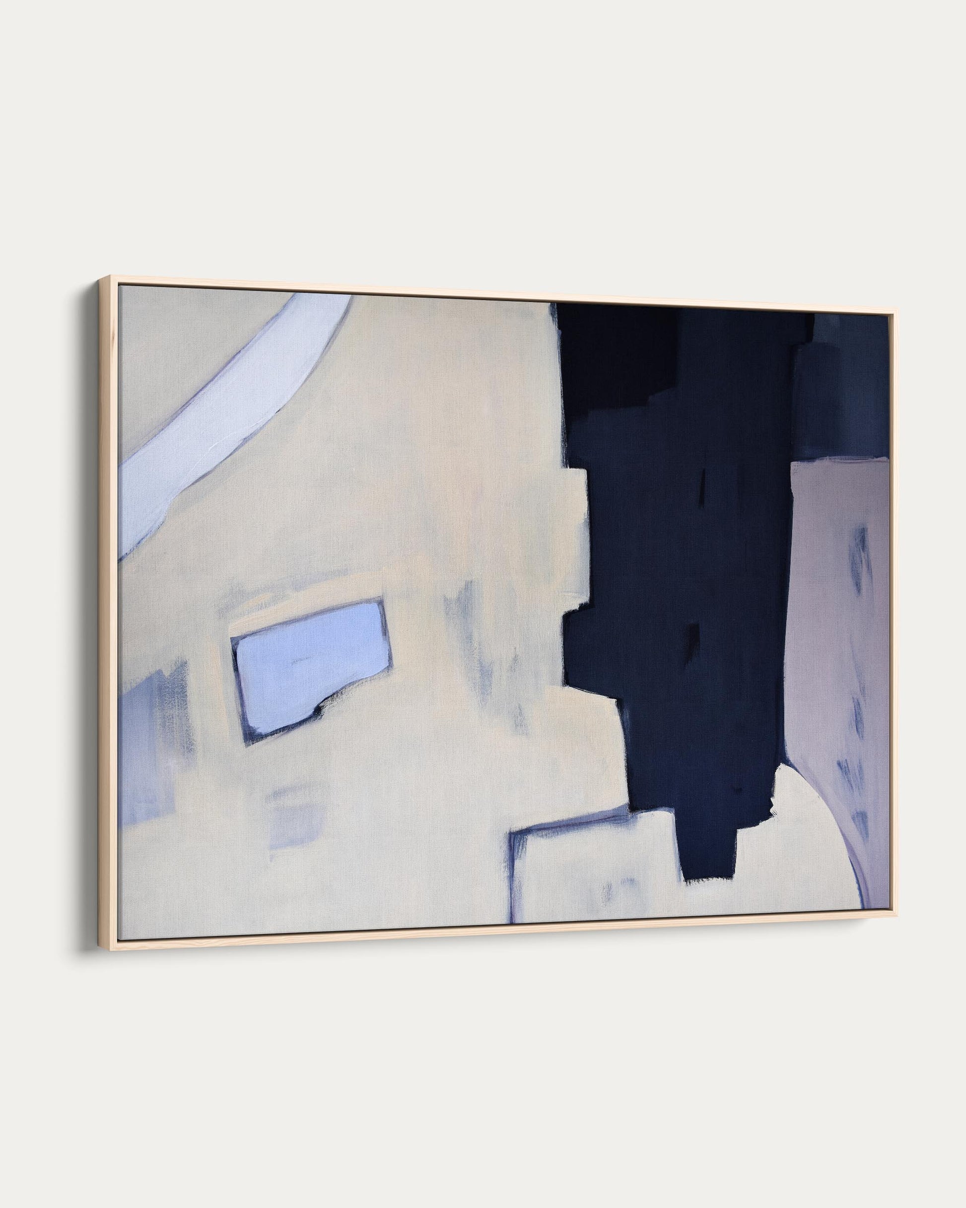 Abstract art piece with geometric shapes on a white background