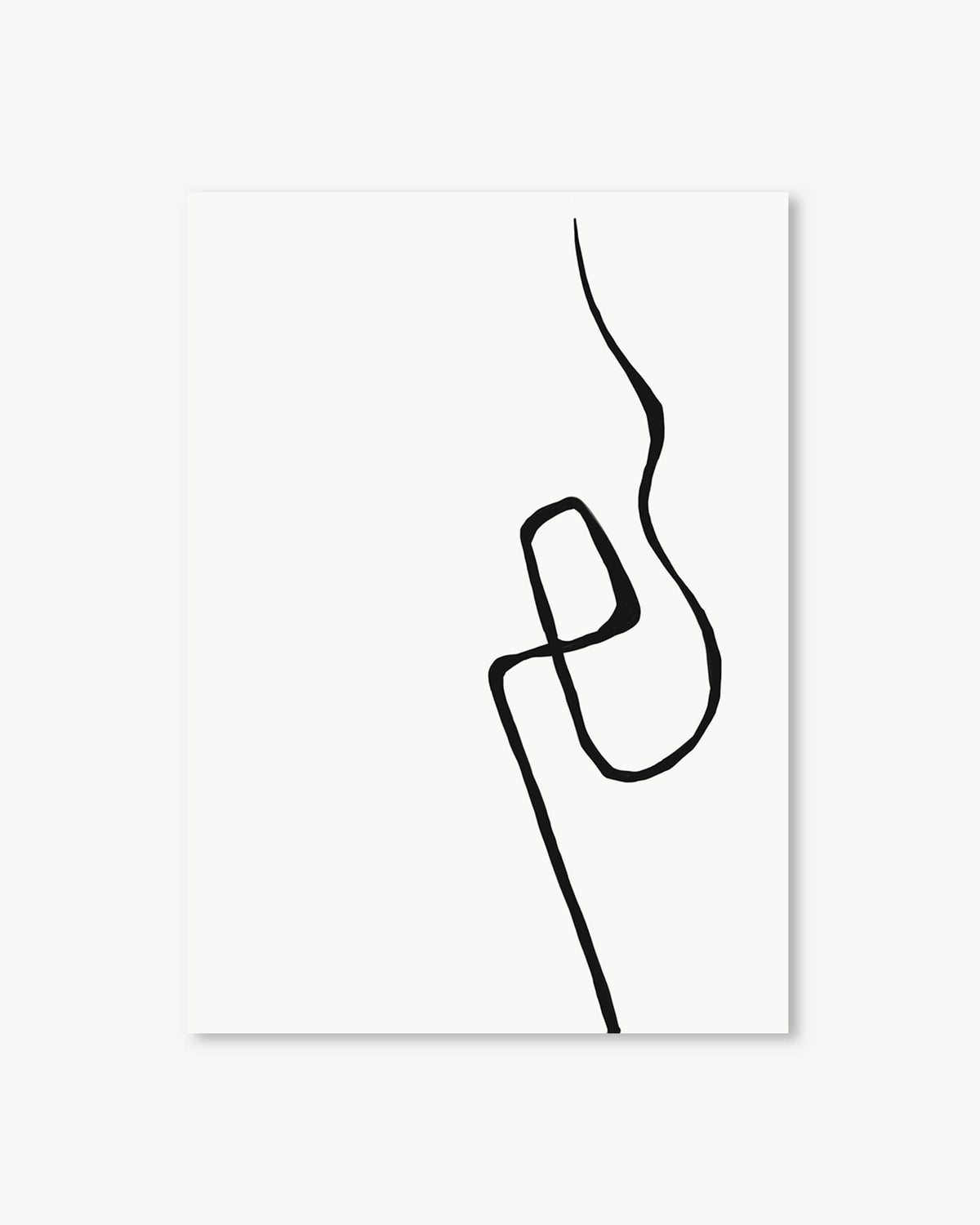 Simplistic Modre Line Drawing Modern Line Drawing 2 Art Print