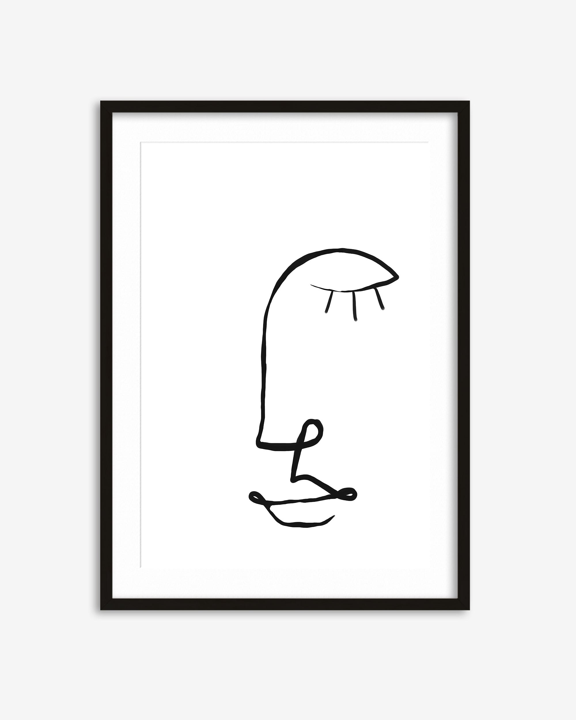Face Line Drawing Art Print