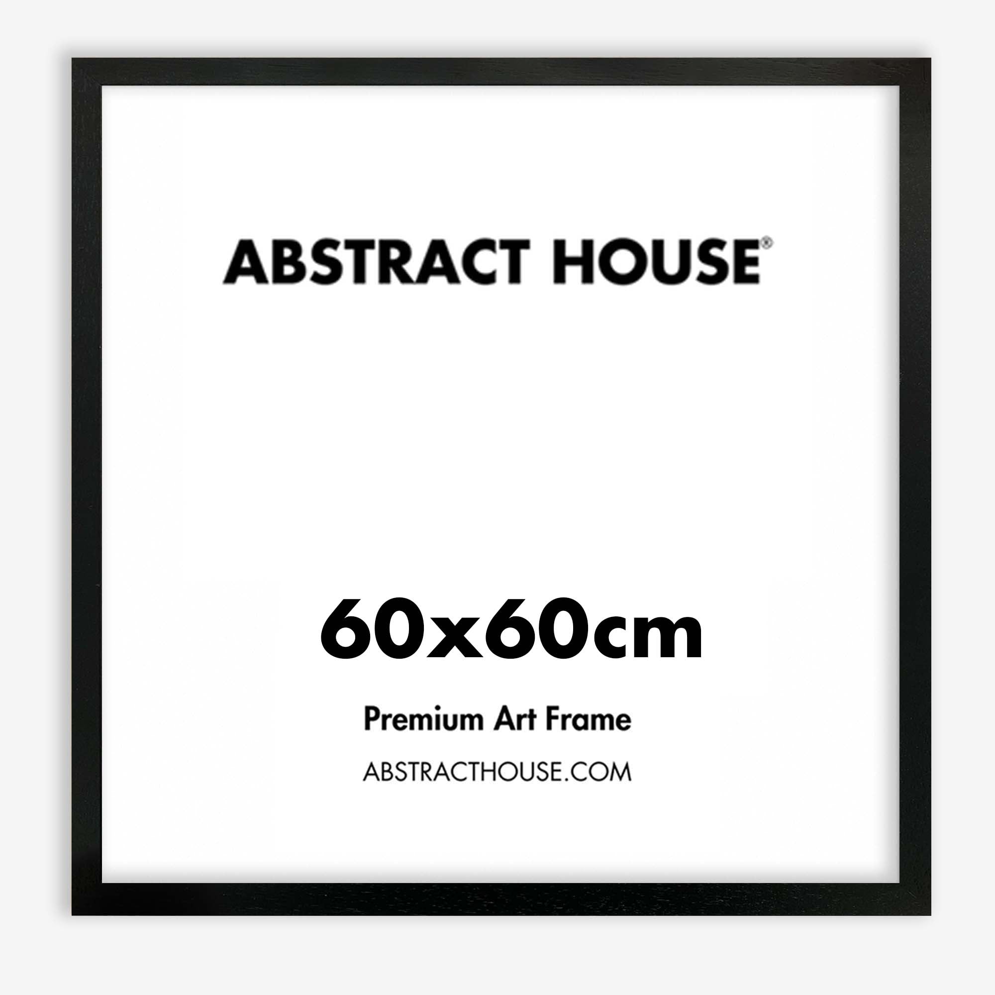 60x60cm Wooden Frame-Black-No Mount-Abstract House