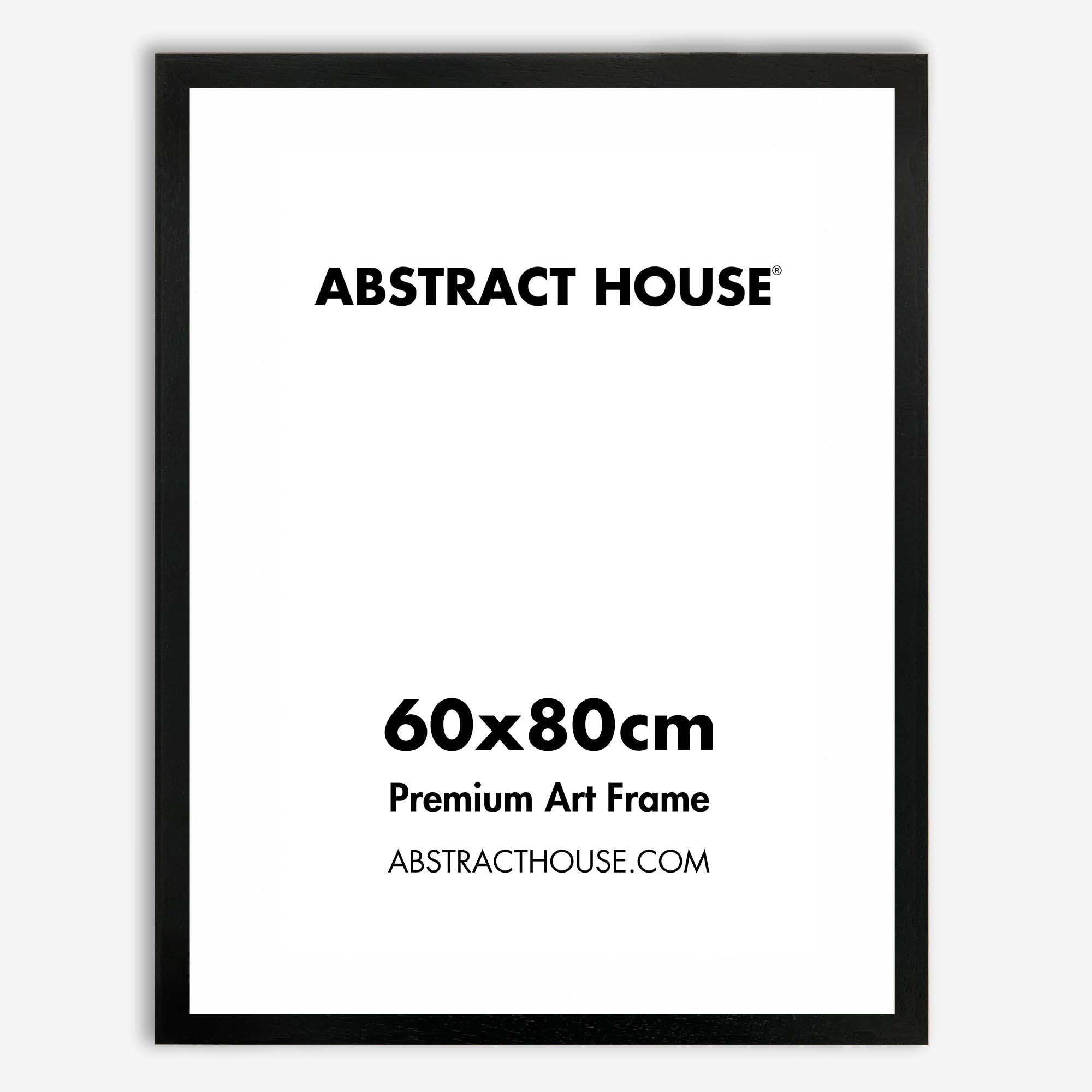60x80cm Wooden Picture Frame-Black-No Mount-Abstract House
