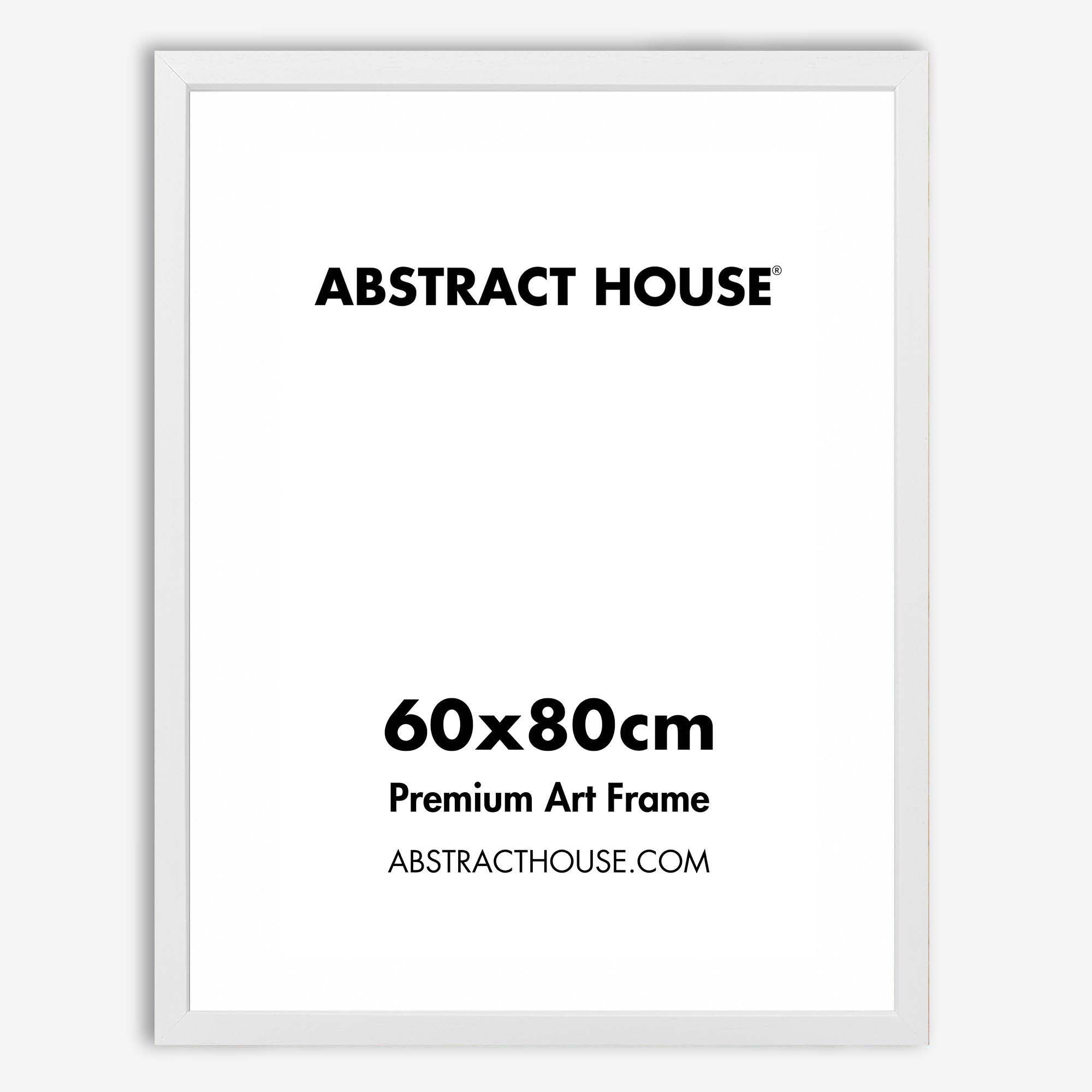 60x80cm Wooden Picture Frame-White-No Mount-Abstract House