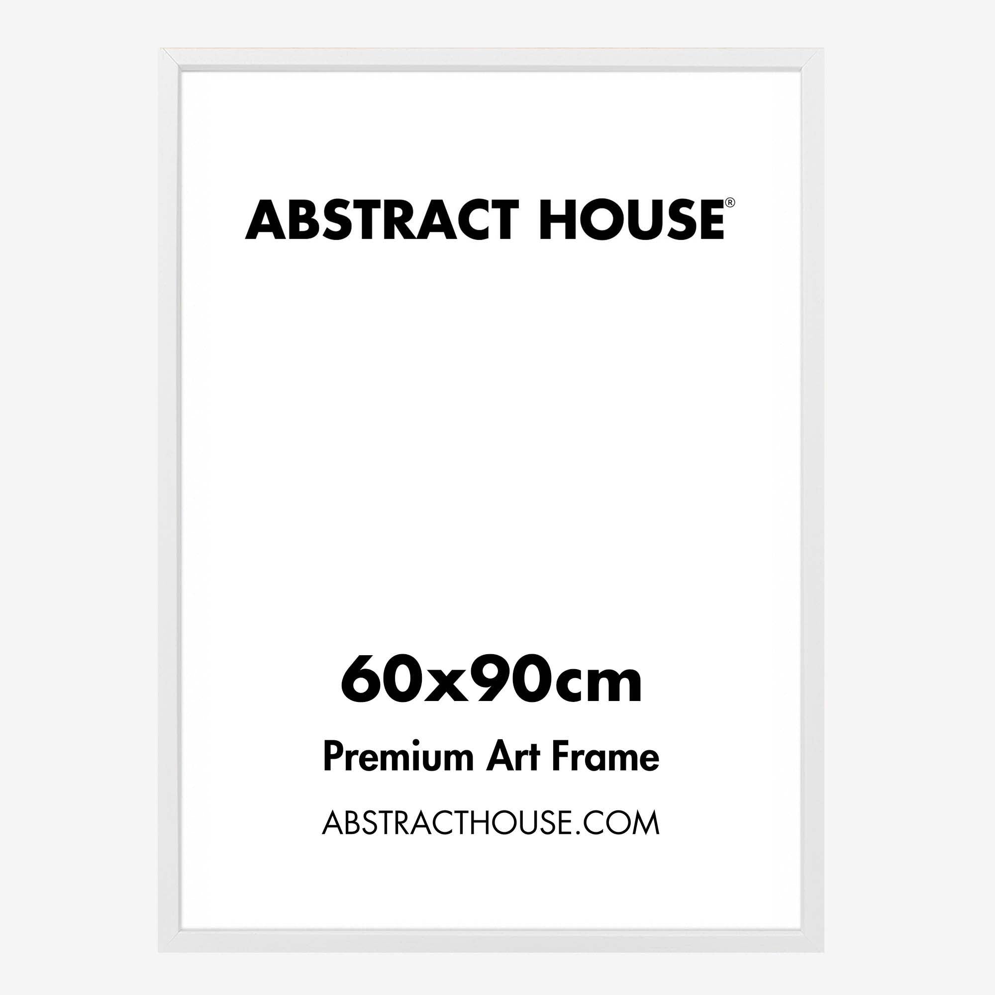 60x90 cm Wooden Picture Frame-White-No Mount-Abstract House