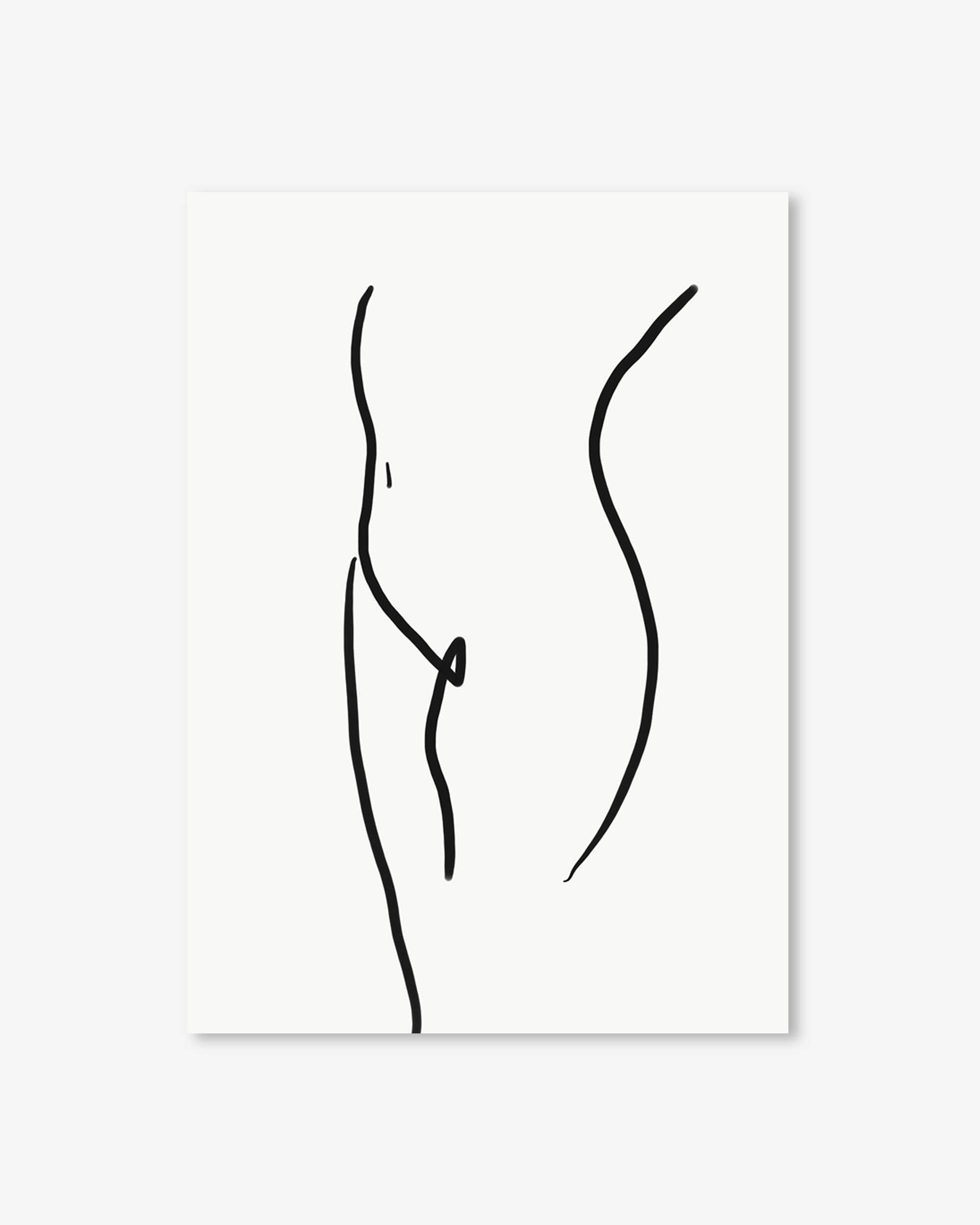 Body Line Drawing Art Print