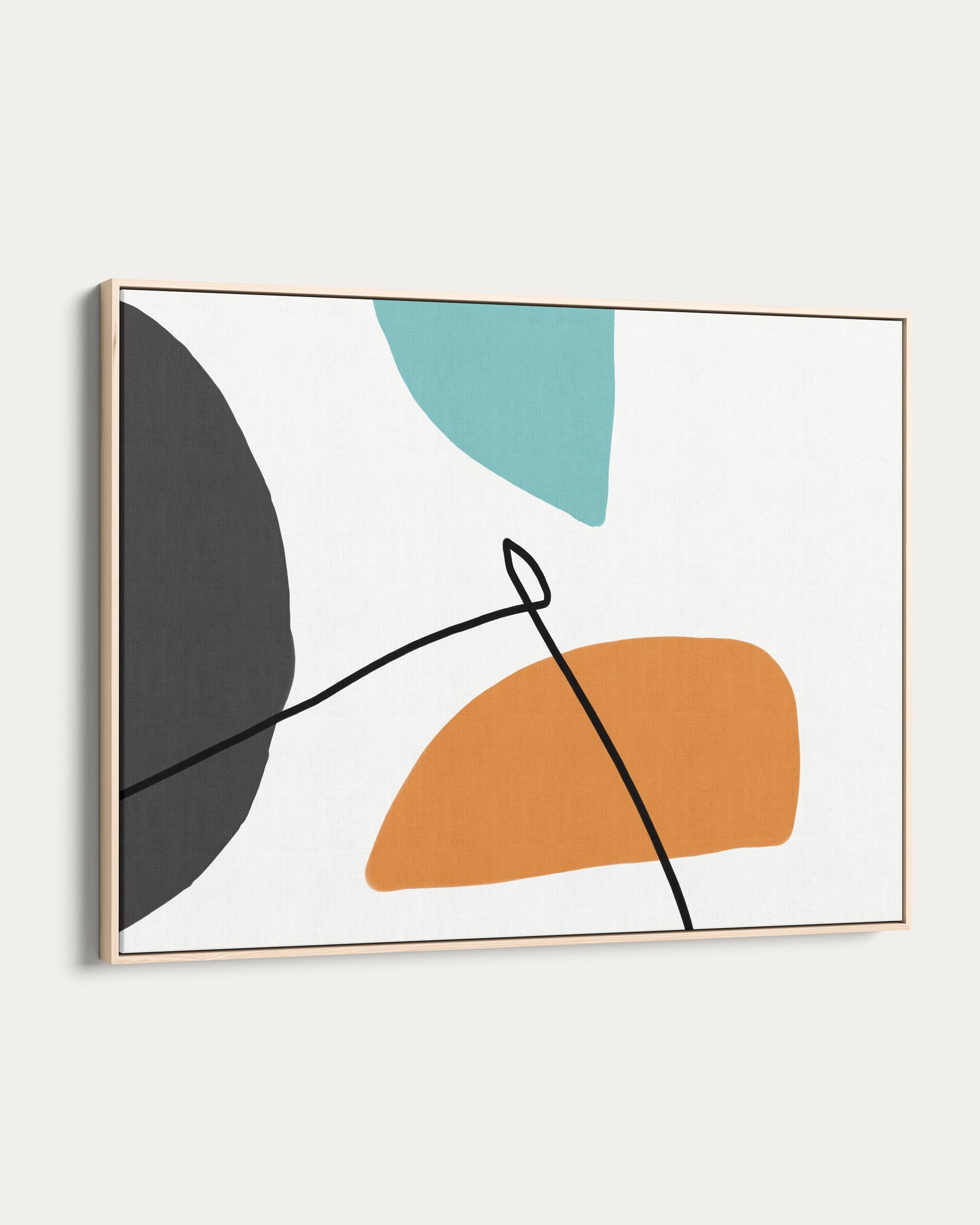 Abstract art print with geometric shapes on a white background
