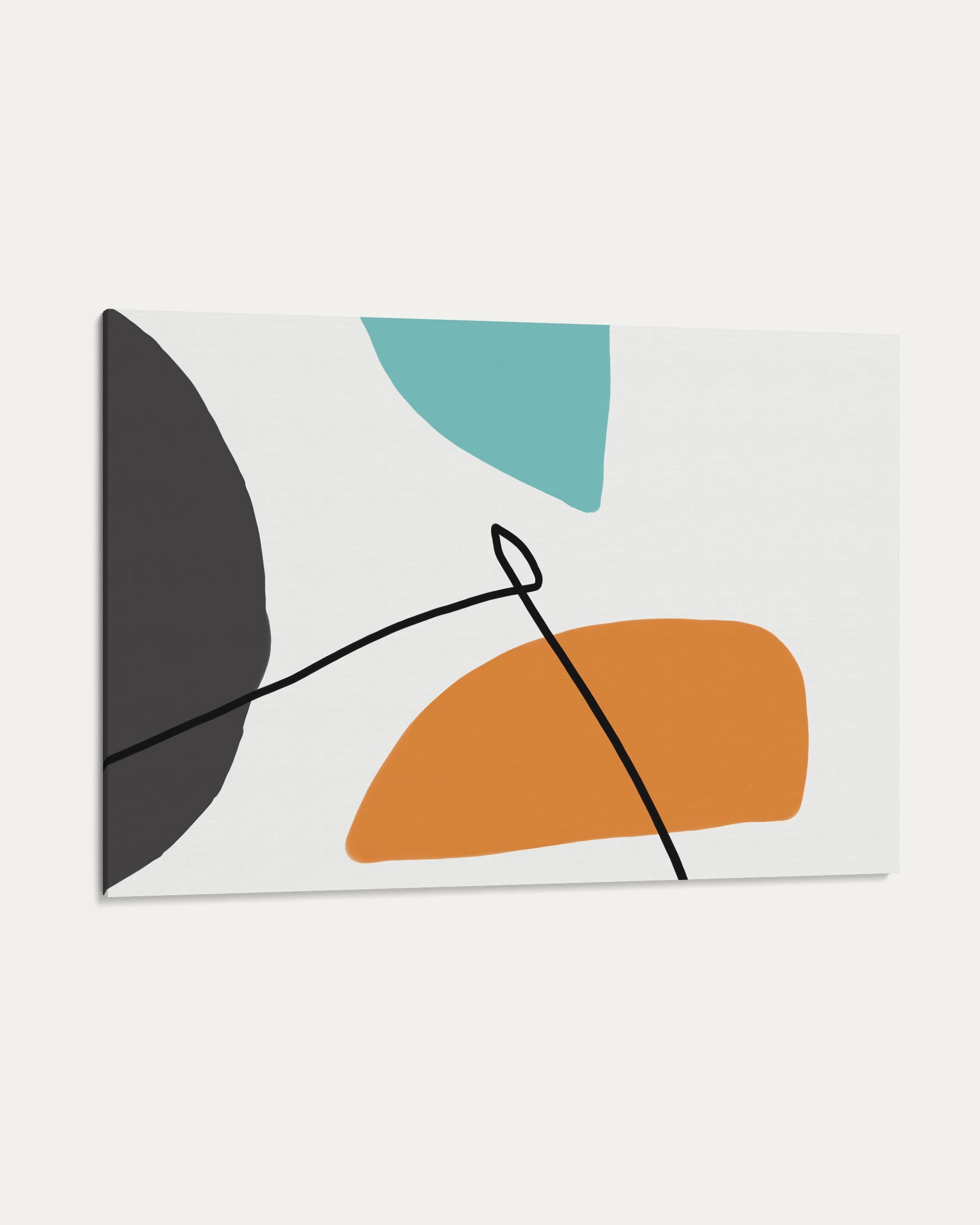 Abstract art print with geometric shapes on a white background