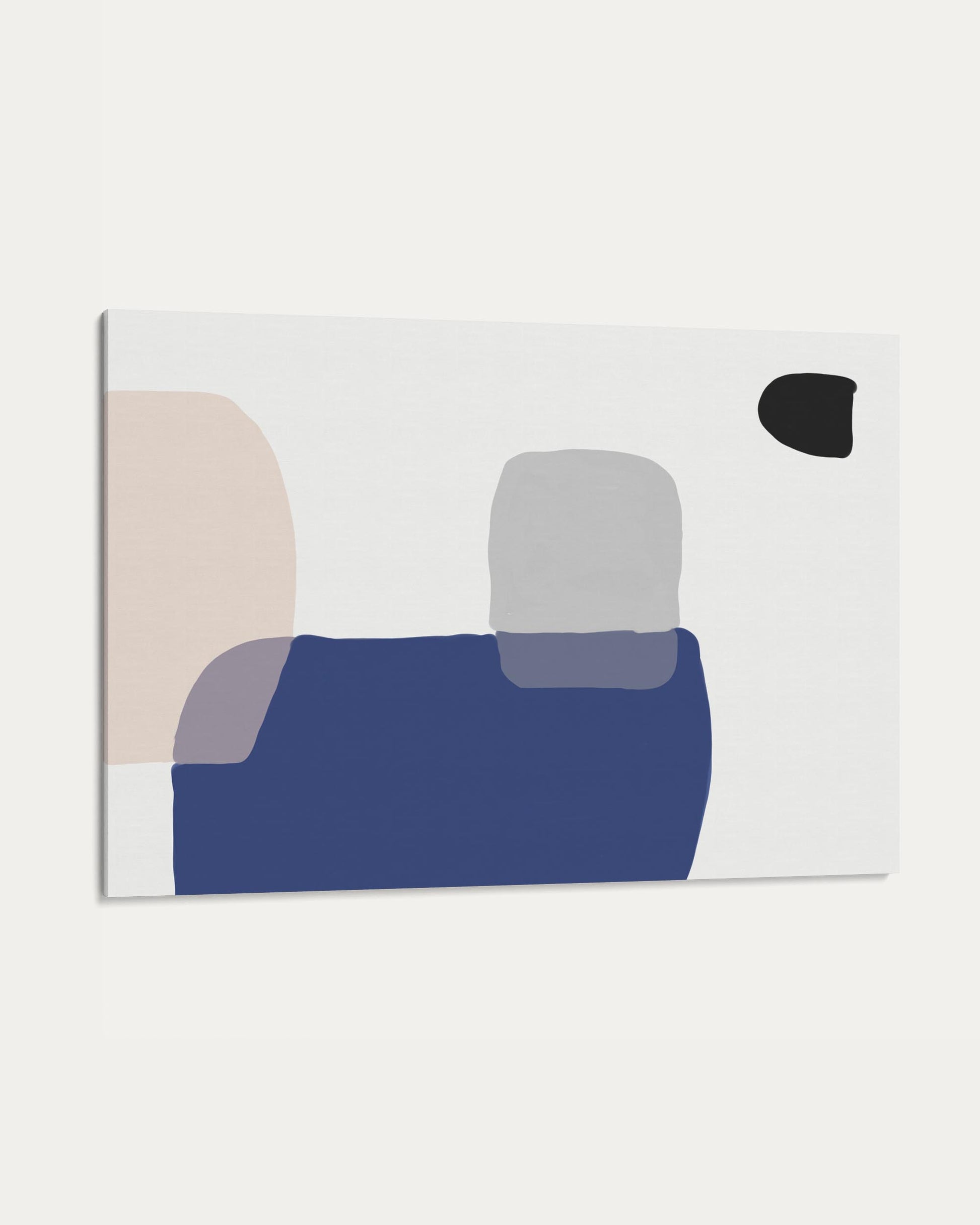 Abstract art piece with geometric shapes on a white background