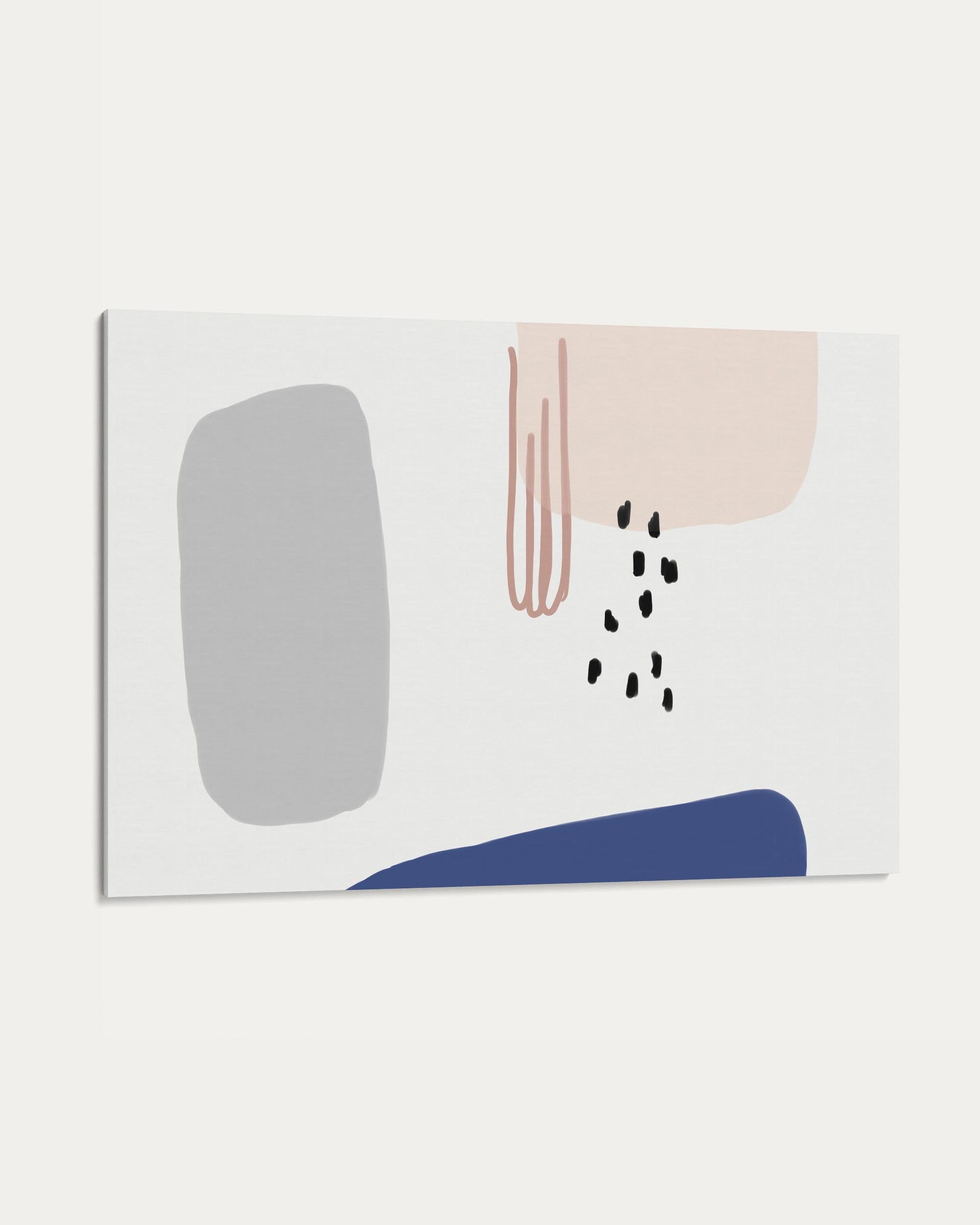 Abstract art print with geometric shapes on a white background