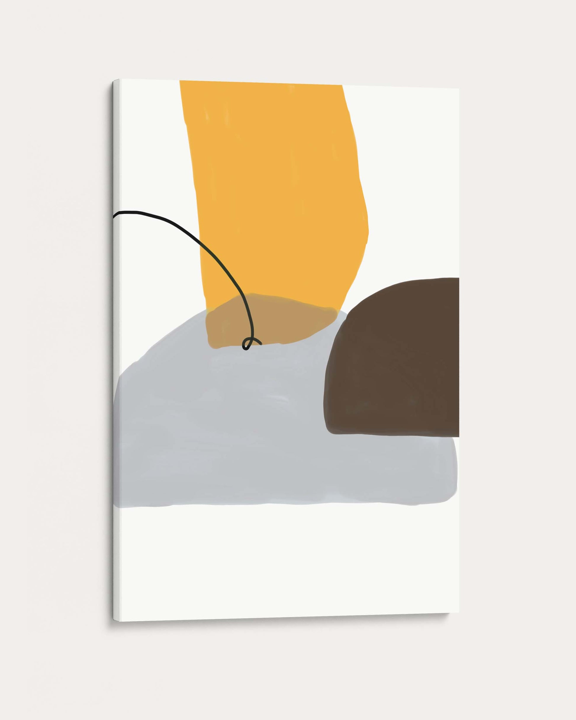 Abstract art print with geometric shapes on a white background