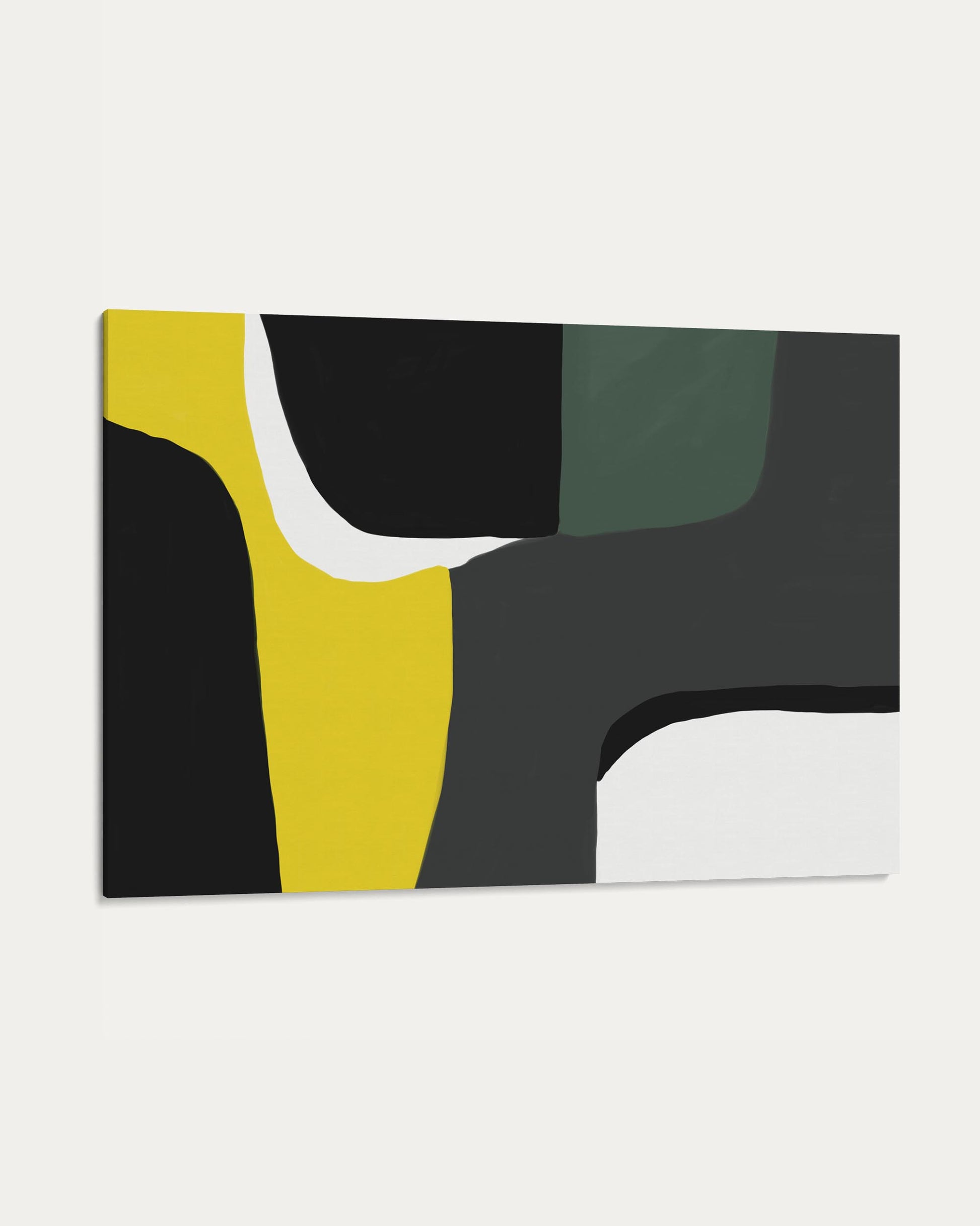 Abstract art piece with geometric shapes on a white background