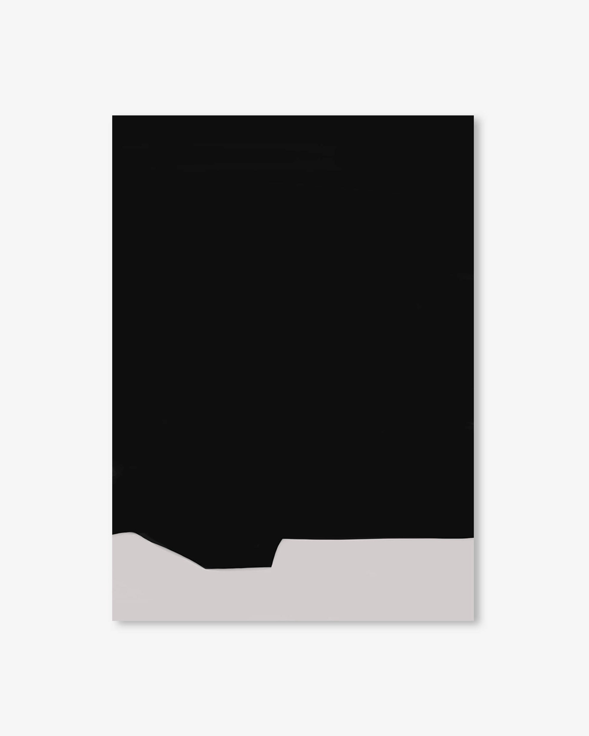 Black square with a white border on a light gray background
