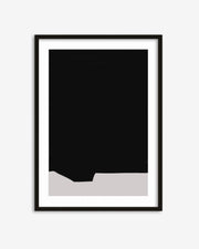 Framed black and white abstract art print on a white background