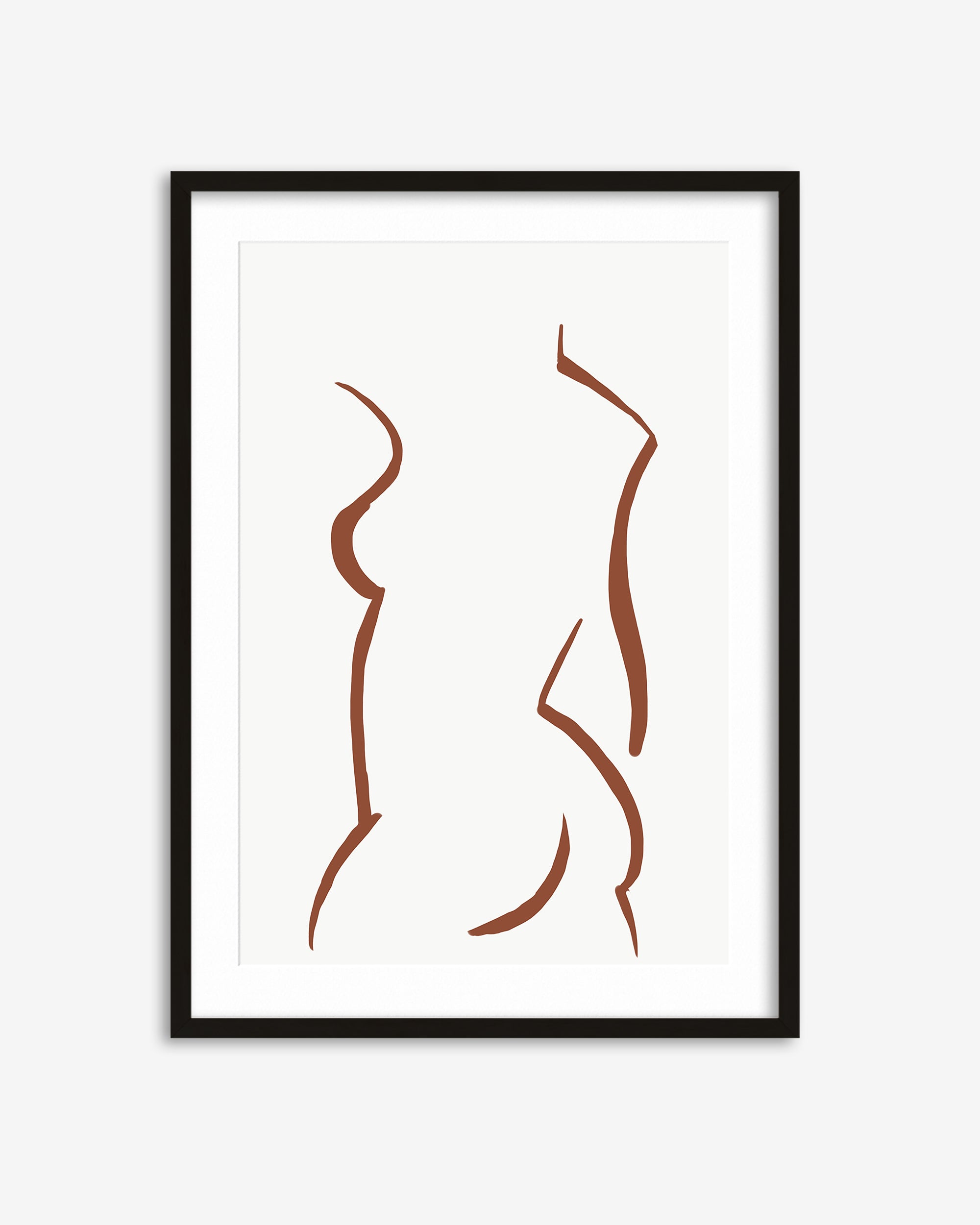 Two Line Female Nude Illustration Line Art Print