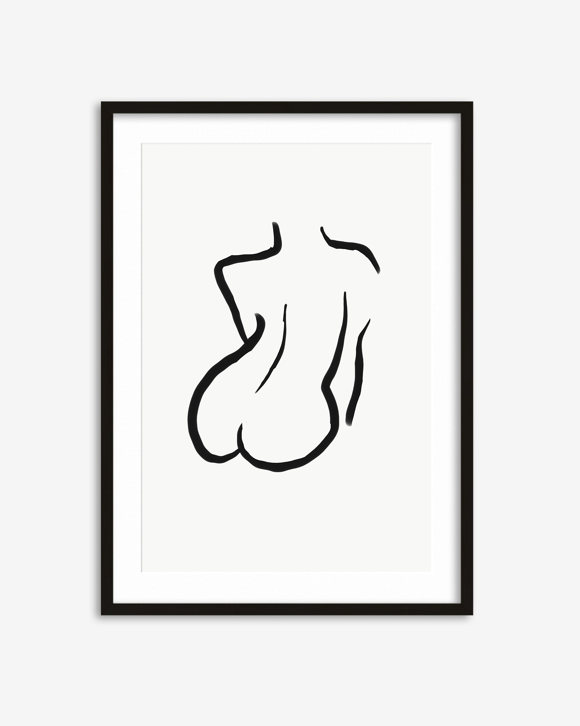 Woman's Back Mono Illustration Line Art Print
