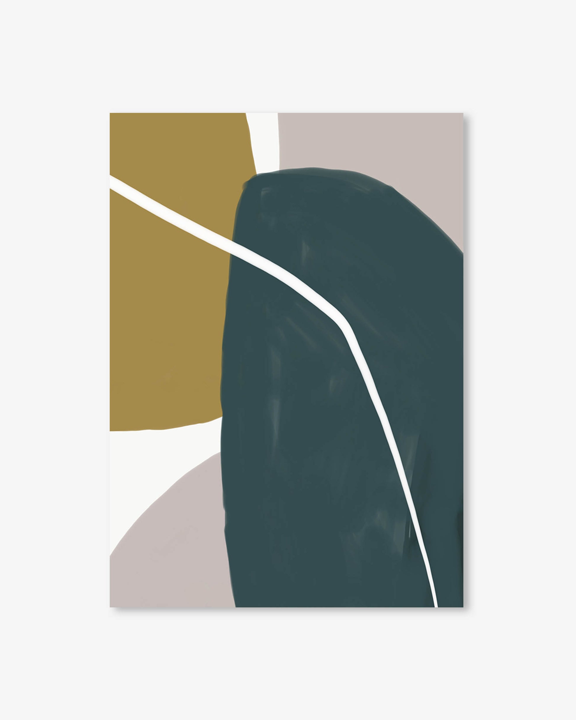 Abstract art print with geometric shapes on a white background