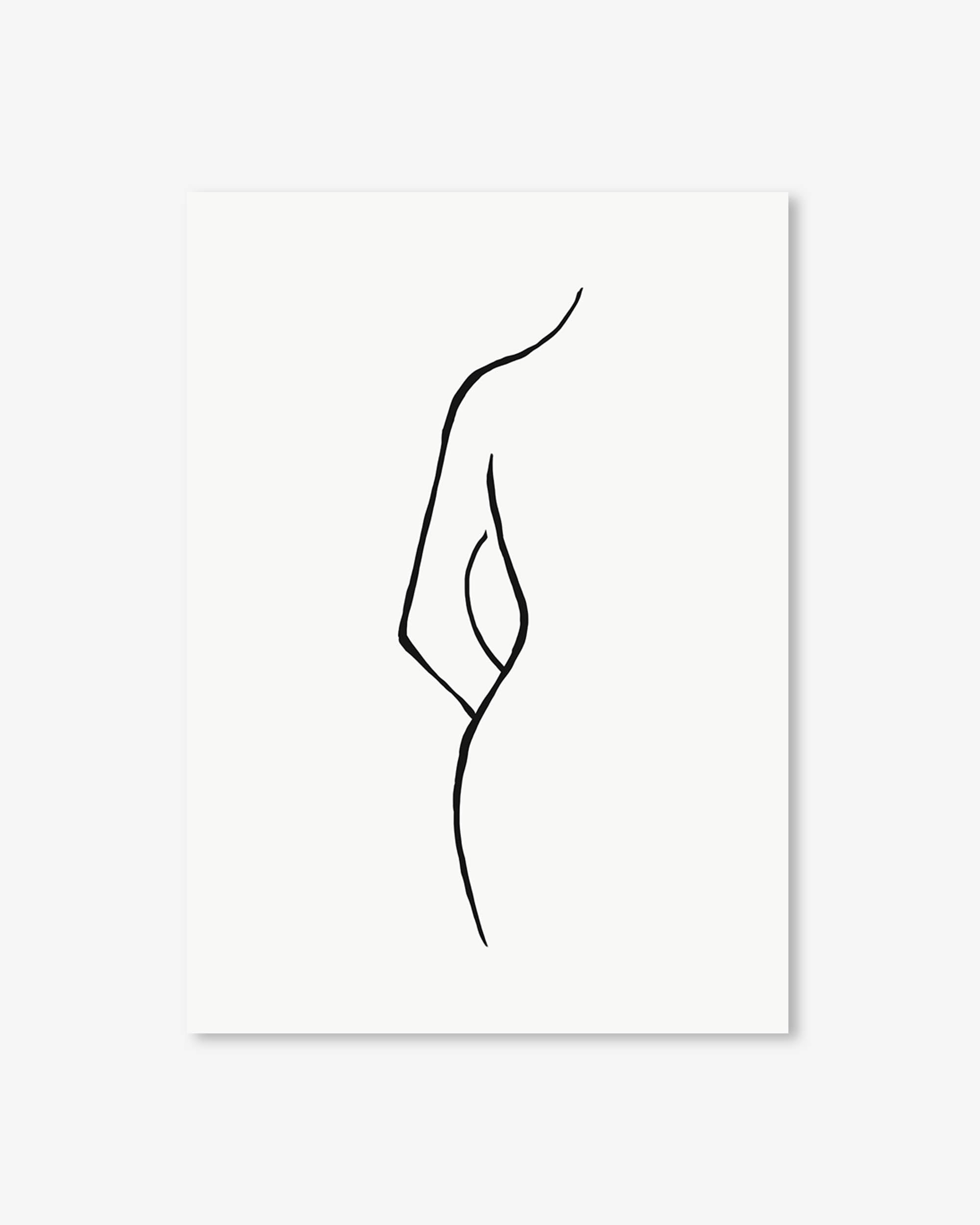 Nude Back Line Art Print