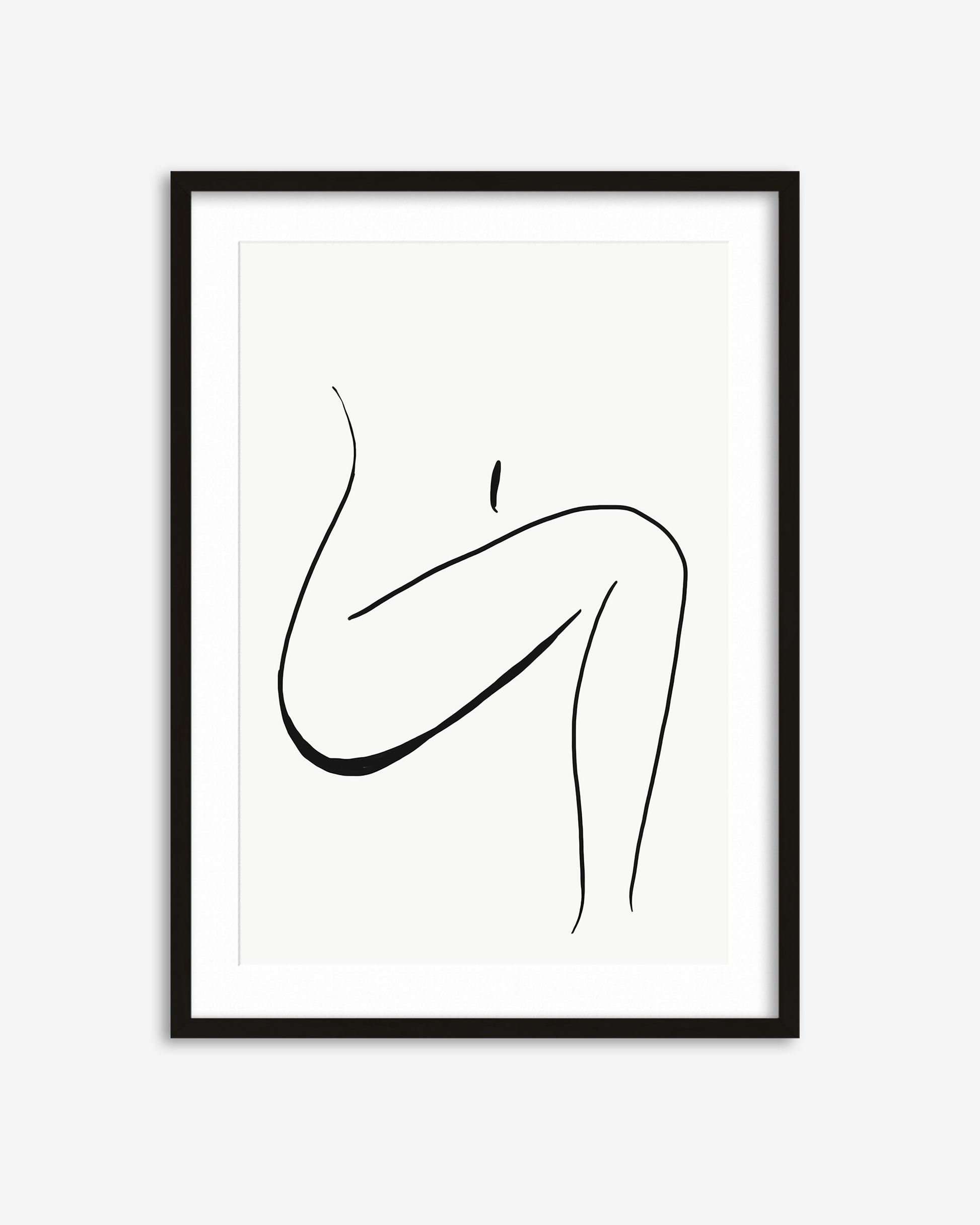 Framed abstract line art on a white background
