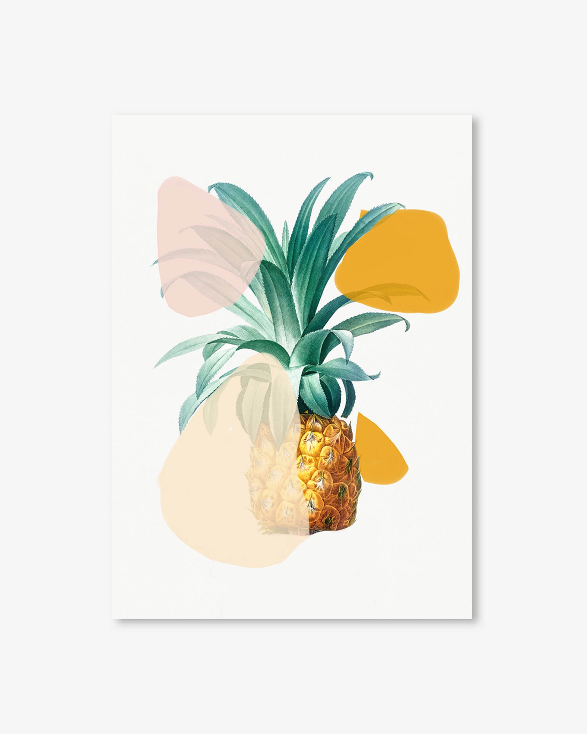 Decorative wall art with a pineapple design on a white background