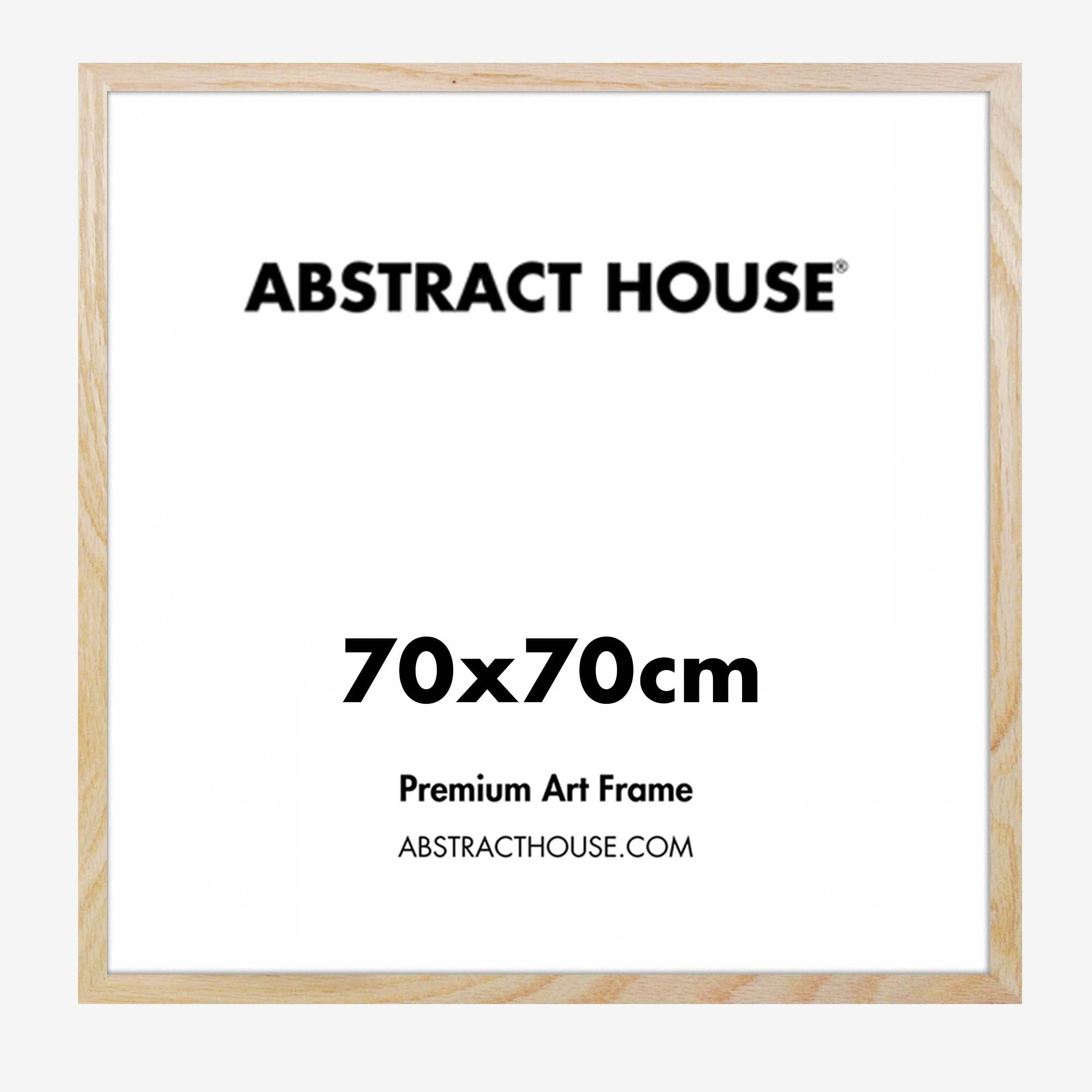 70x70 cm Wooden Frame-Oak-No Mount-Abstract House