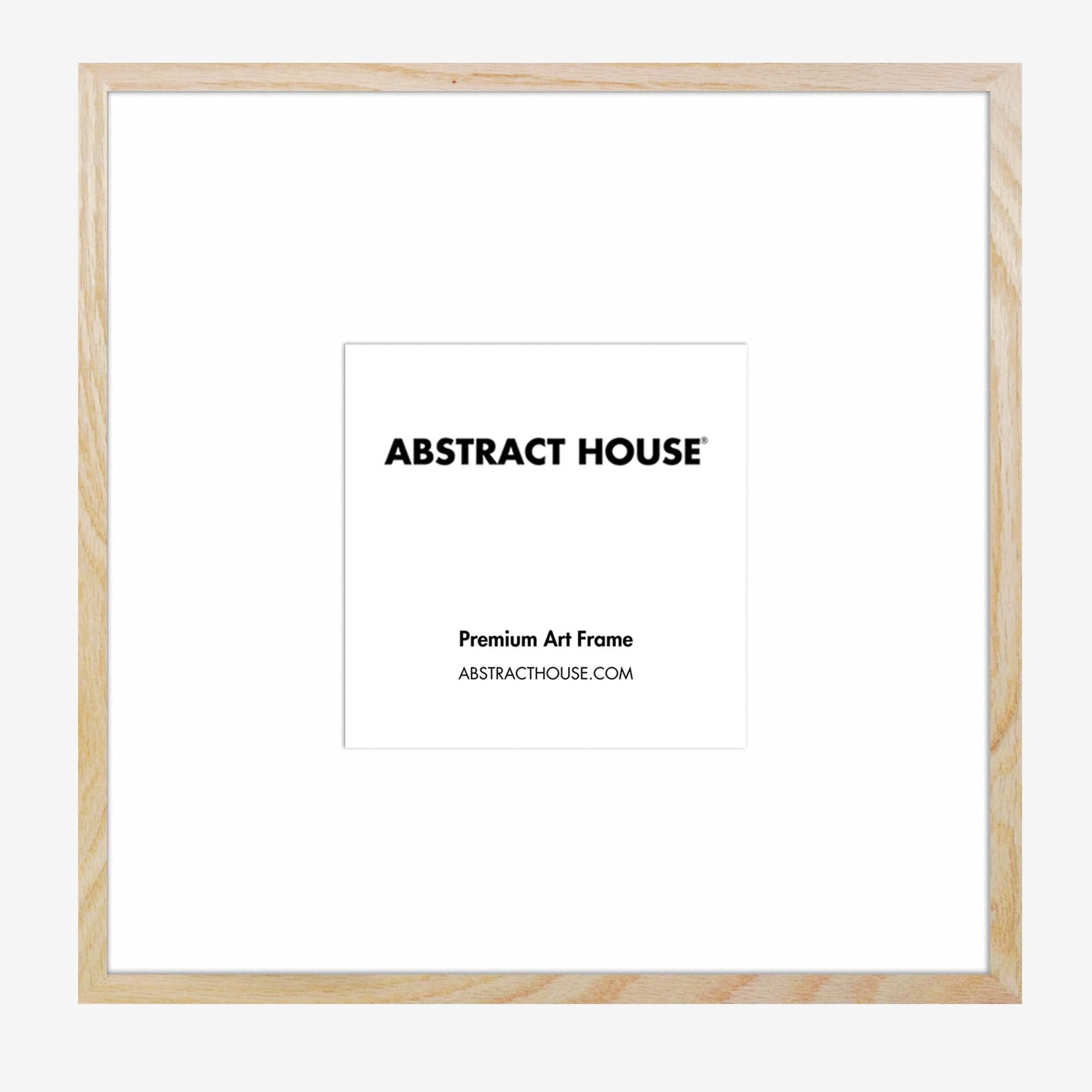 70x70 cm Wooden Frame-Oak-30 x 30 cm / 11.8 x 11.8 Inches-Abstract House