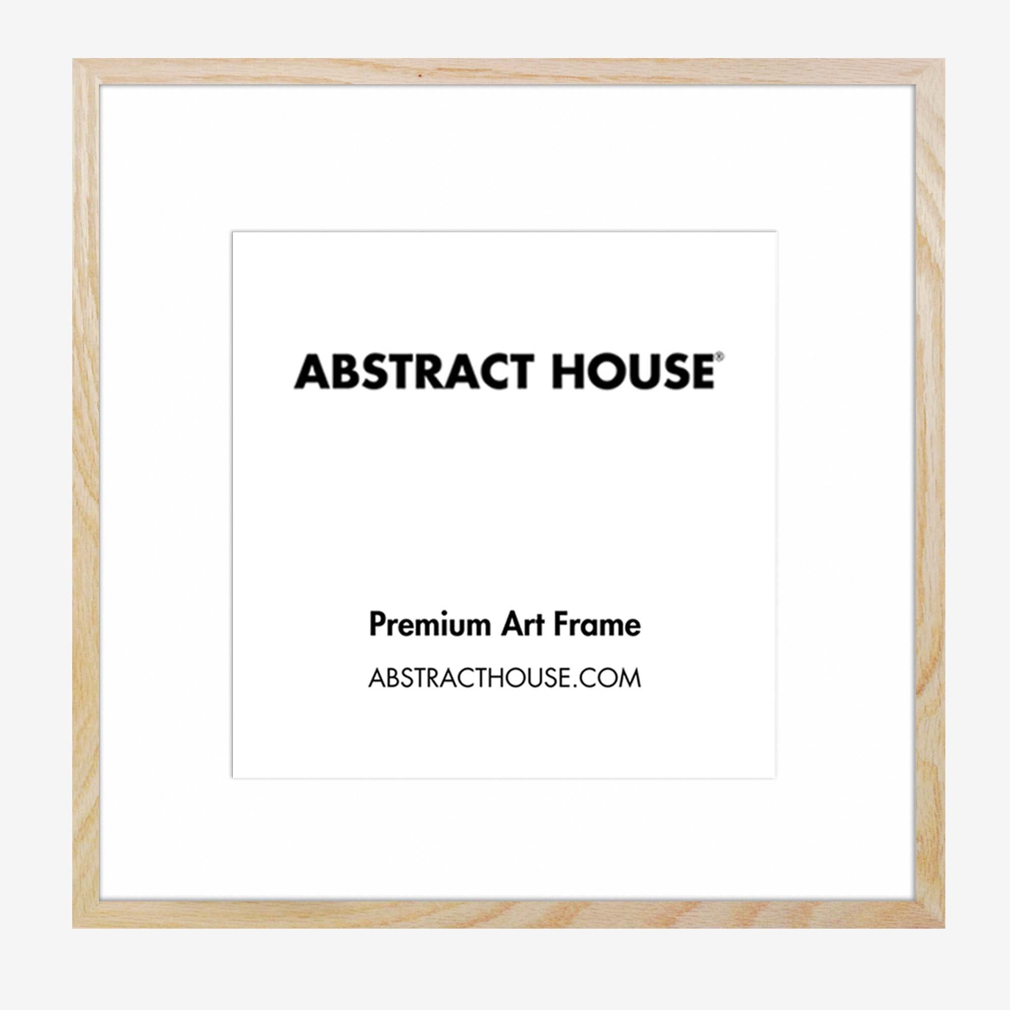70x70 cm Wooden Frame-Oak-40 x 40 cm / 15.7 x 15.7 Inches-Abstract House