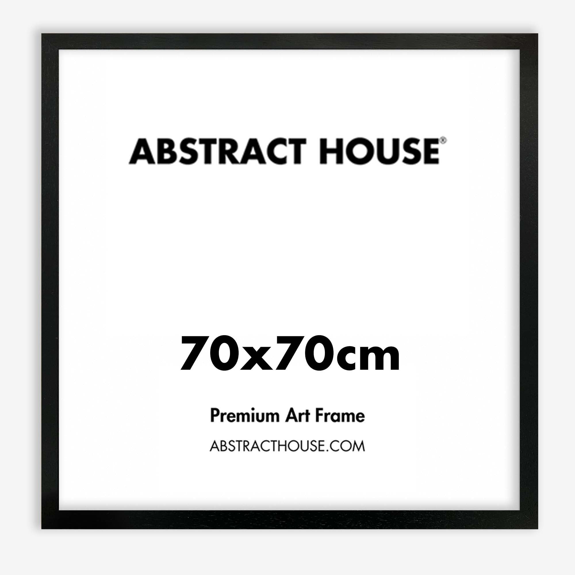 70x70 cm Wooden Frame-Black-No Mount-Abstract House