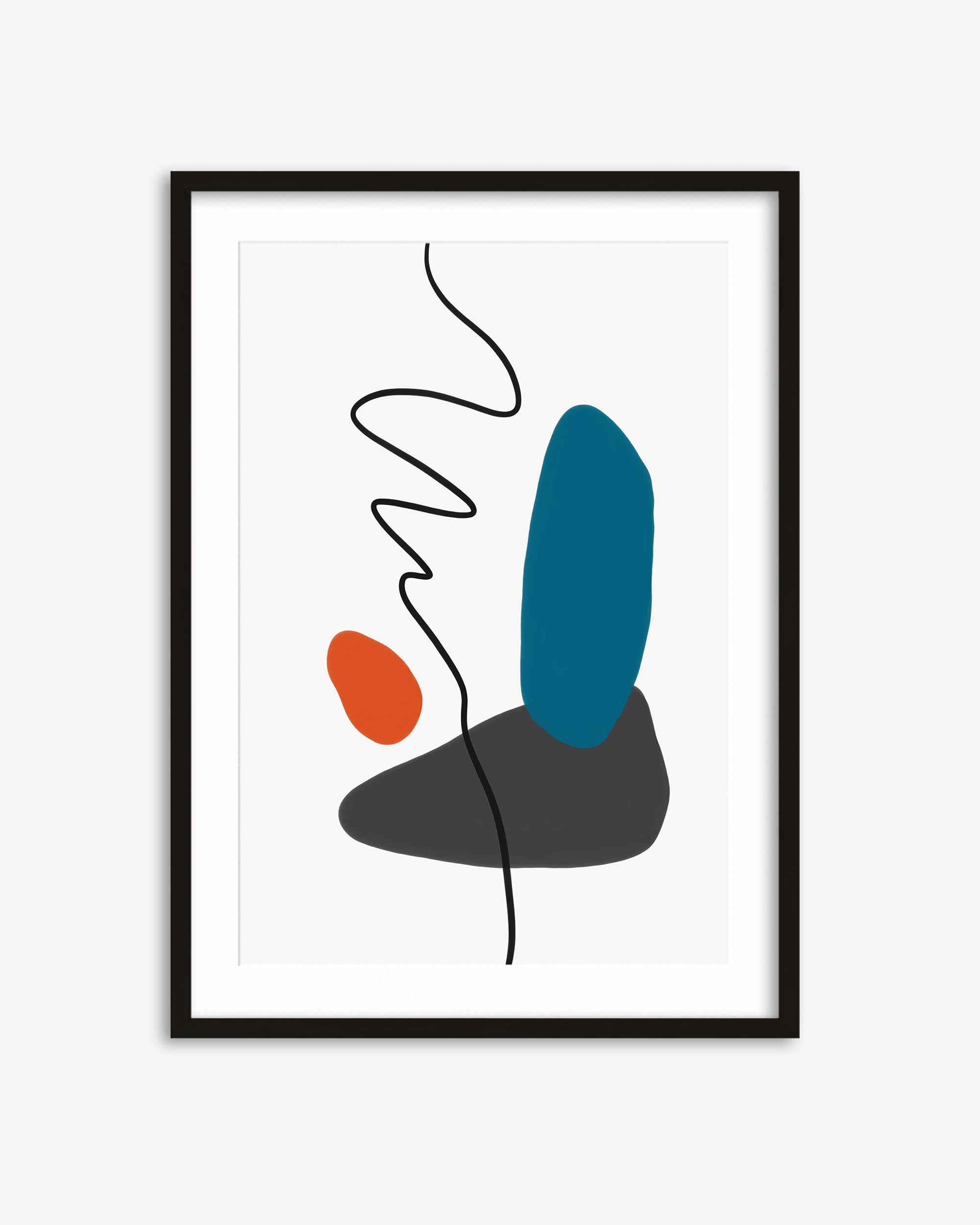 Modern Shapes With Line Art Print