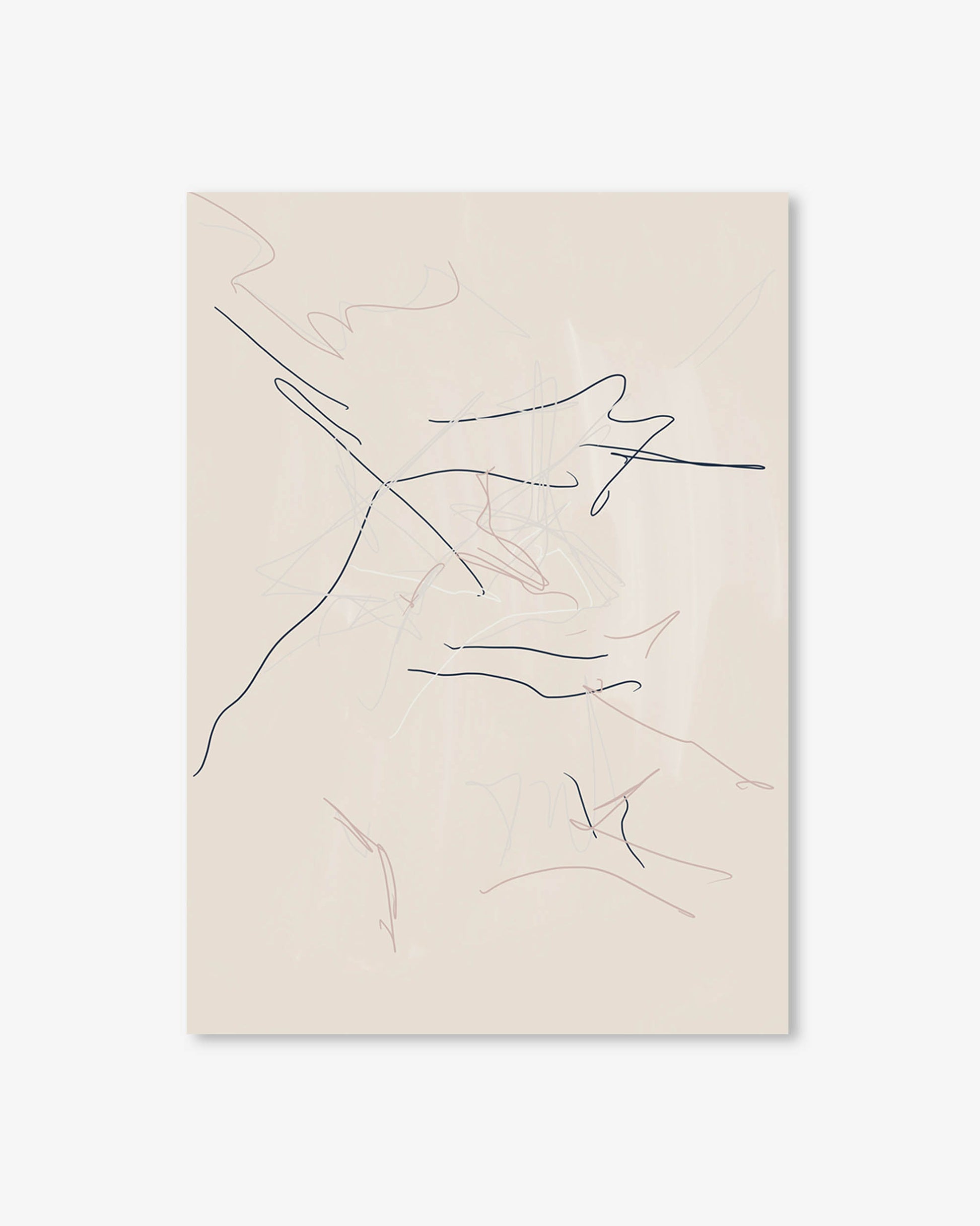 Abstract line art on a beige background