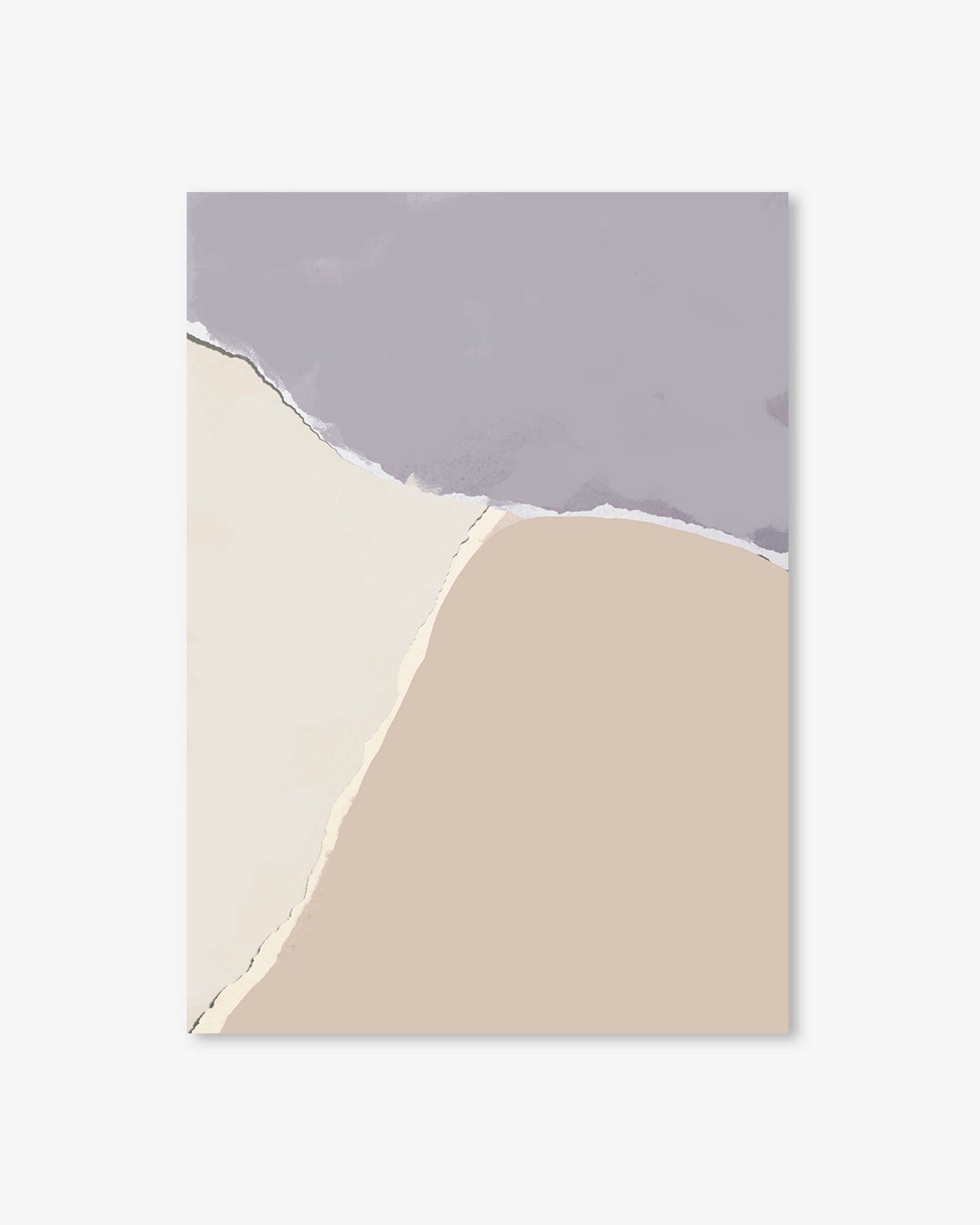 Two-tone wall color swatch with gray and beige on a white background