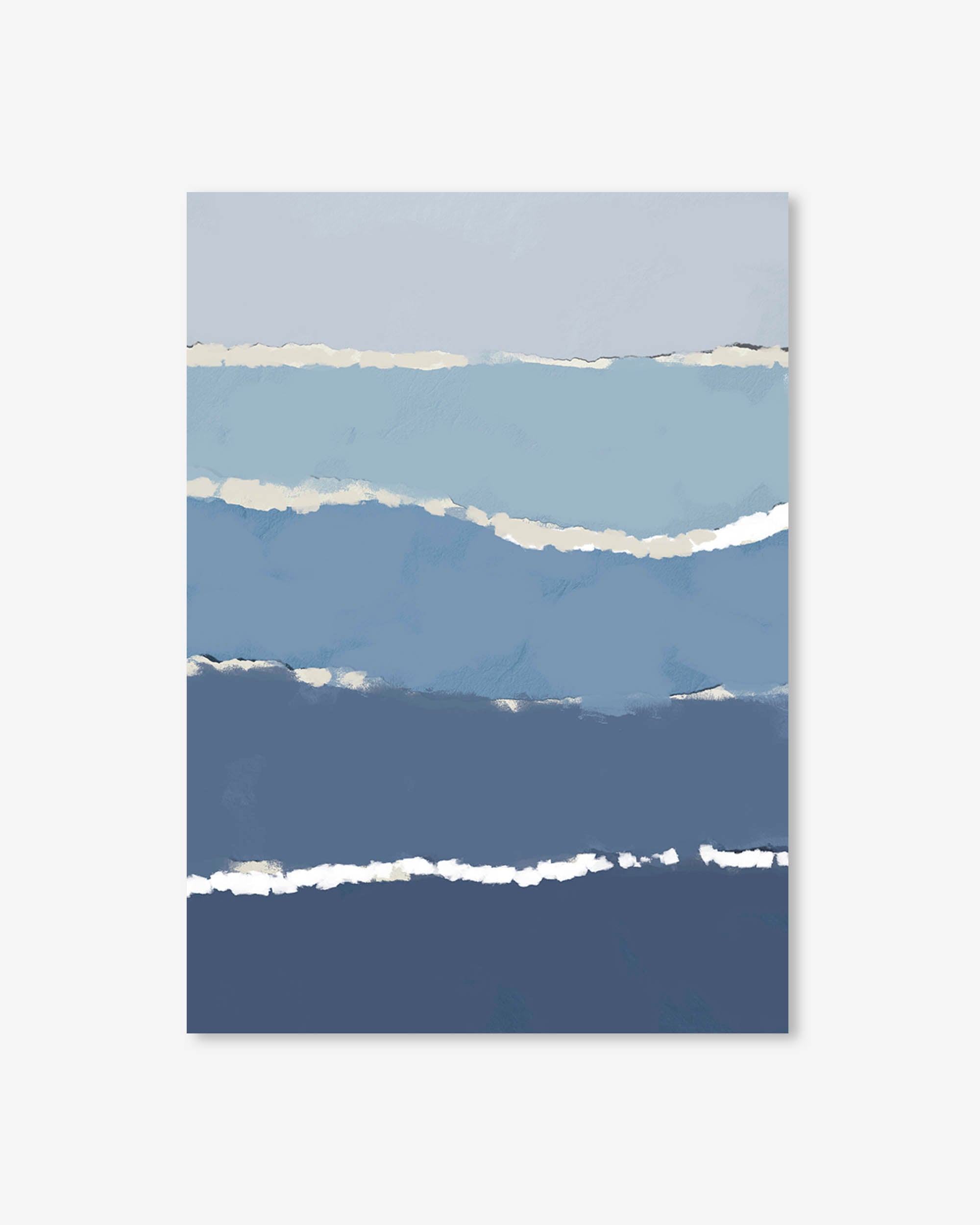 Blue Gradient Abstract Shapes Art Print