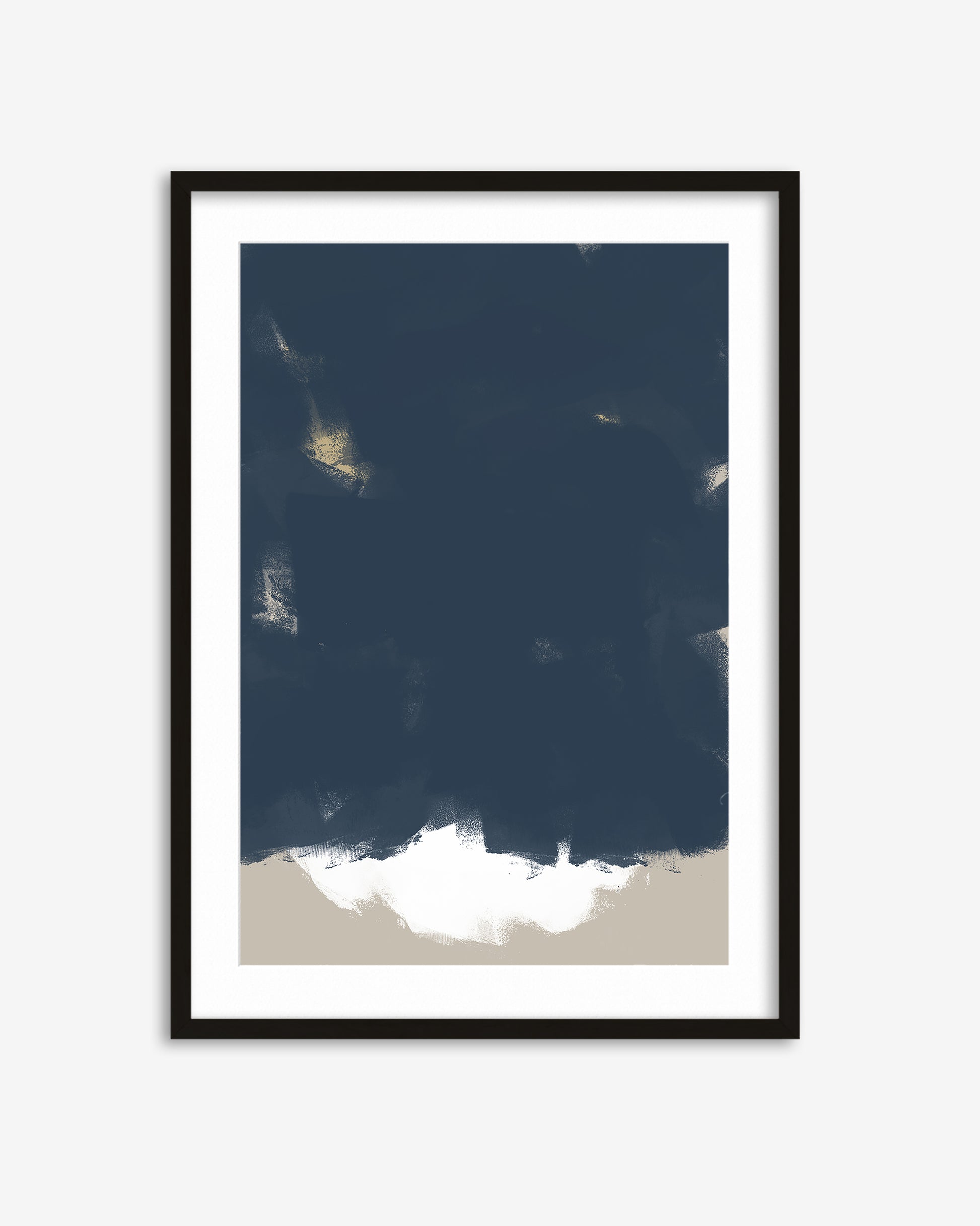 Framed artwork with abstract design on a white background