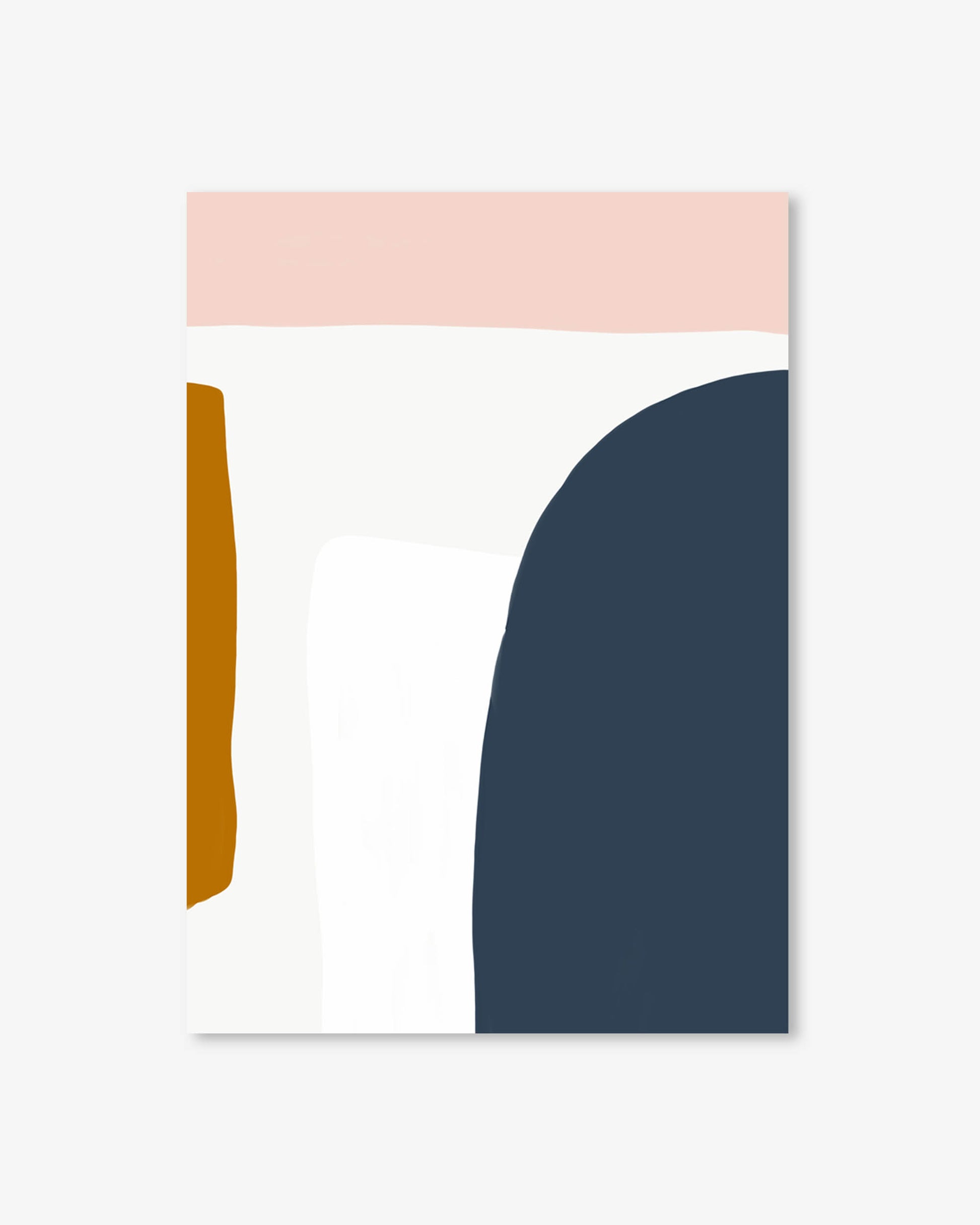 Abstract art print with geometric shapes on a white background