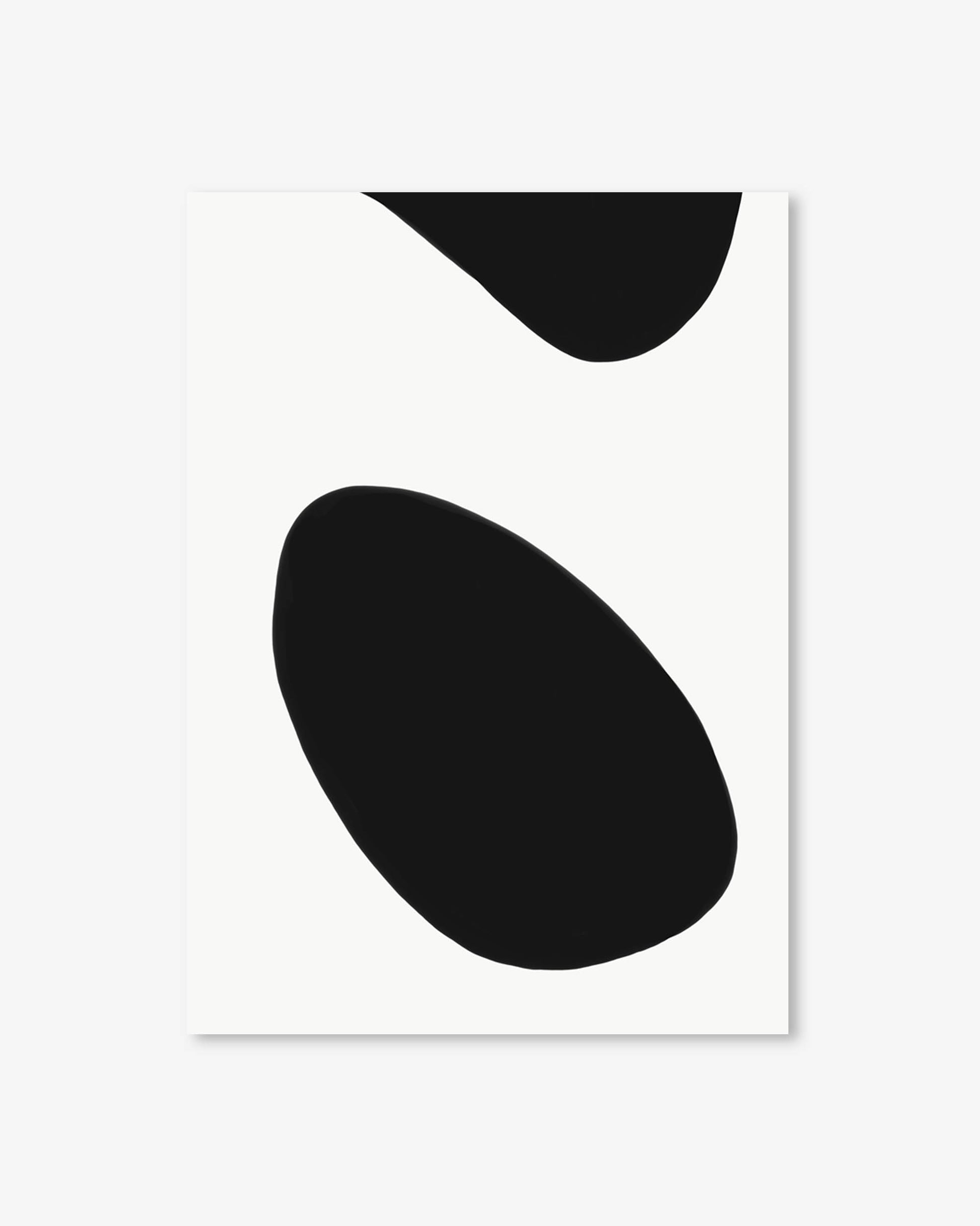 Black abstract shapes on a white background