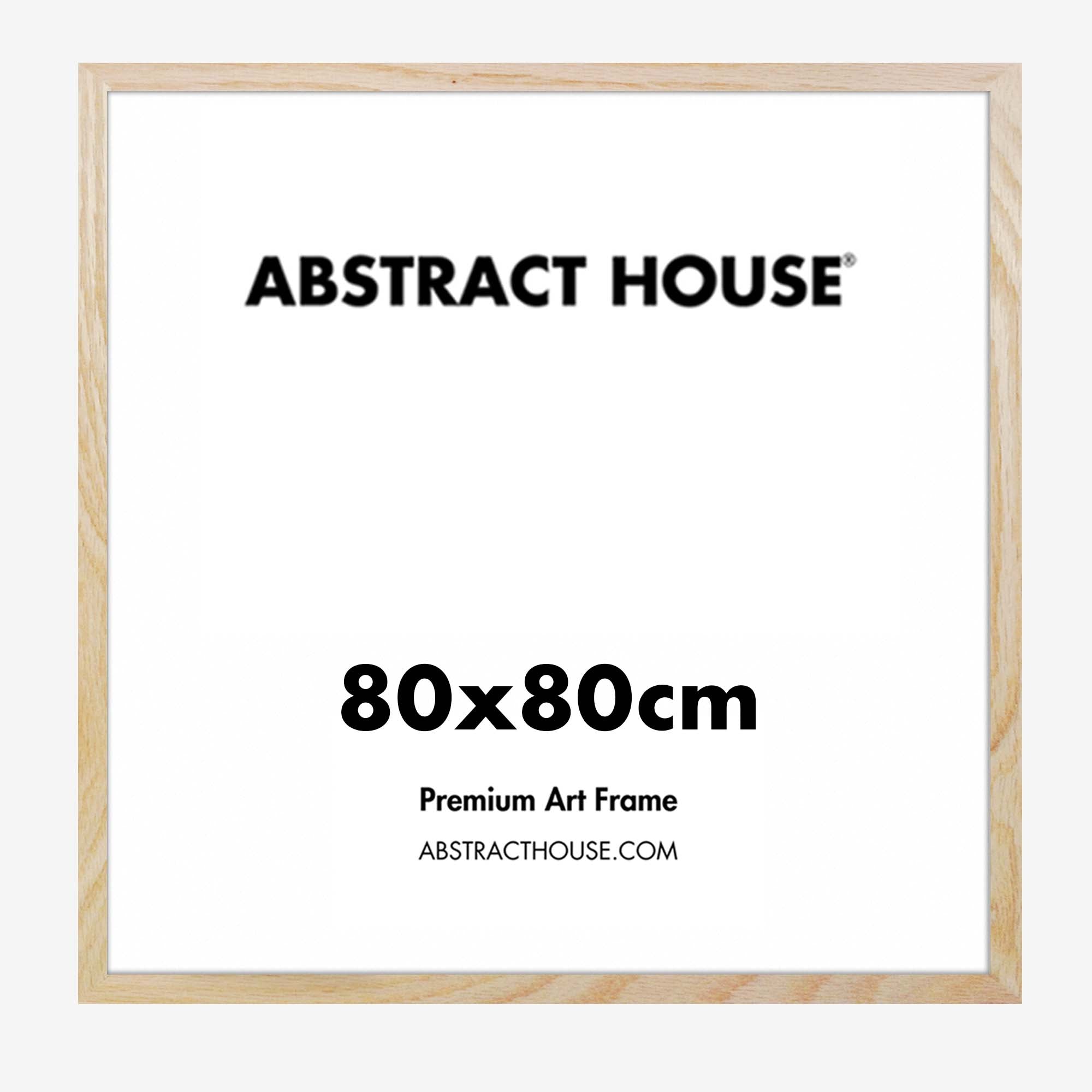 80x80 cm Wooden Frame-Oak-No Mount-Abstract House