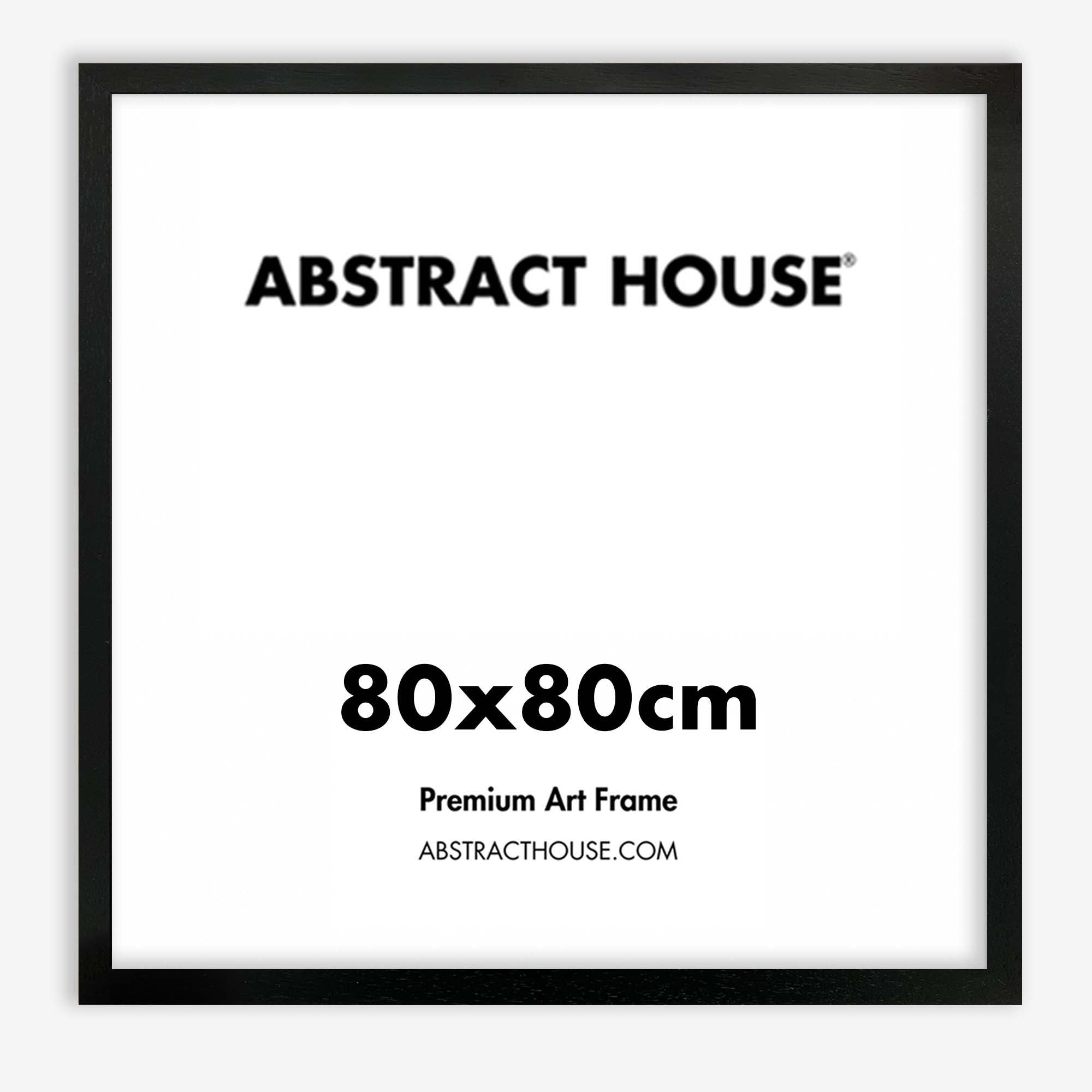 80x80 cm Wooden Frame-Black-No Mount-Abstract House