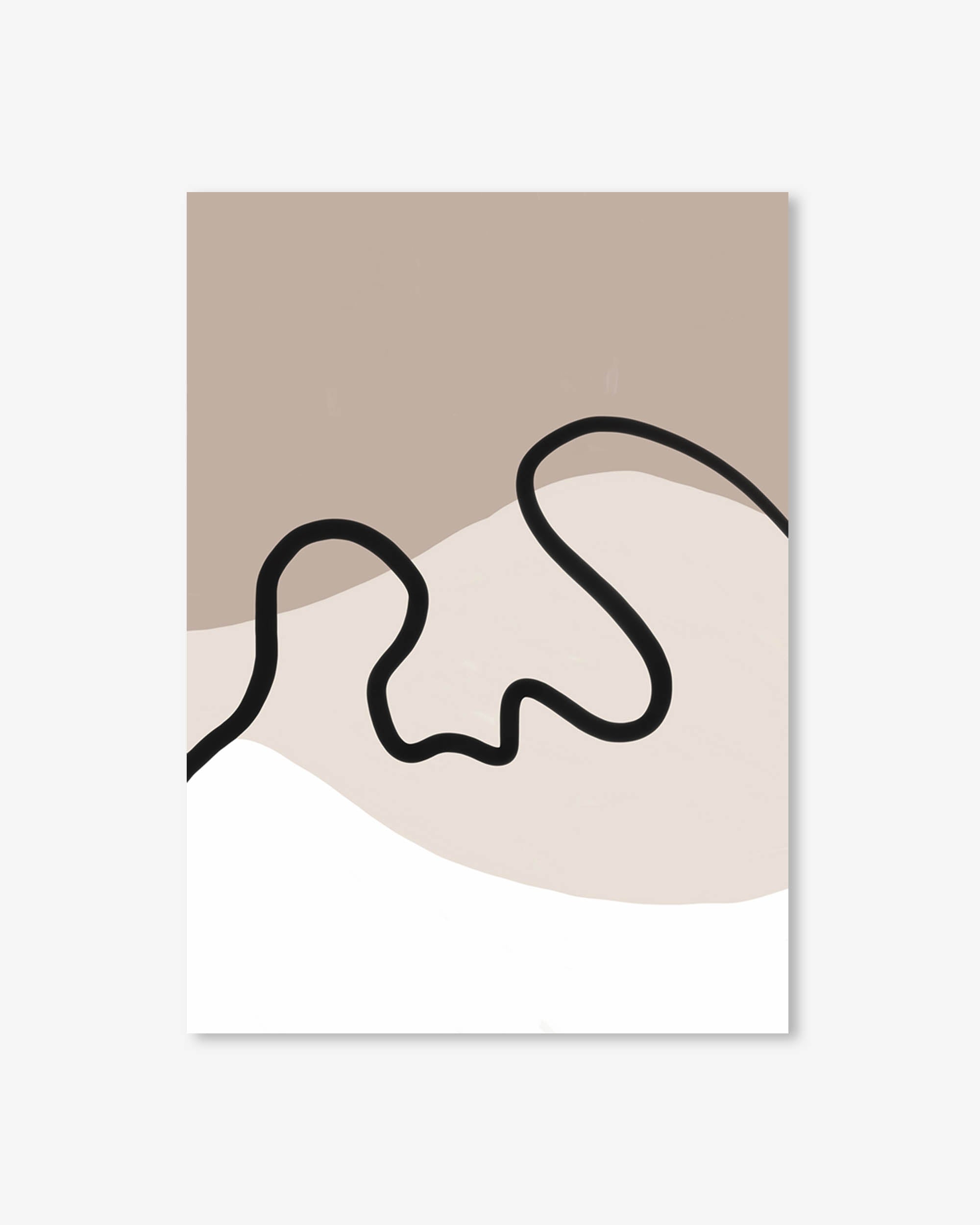 Neutral Brown Lines Art Print