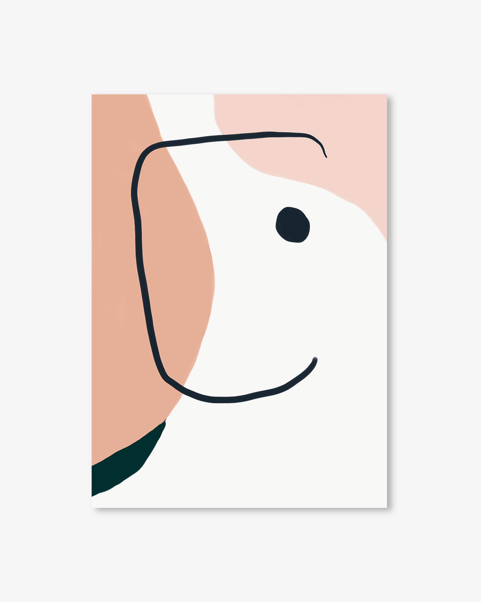 Abstract art print with a minimalistic design on a white background