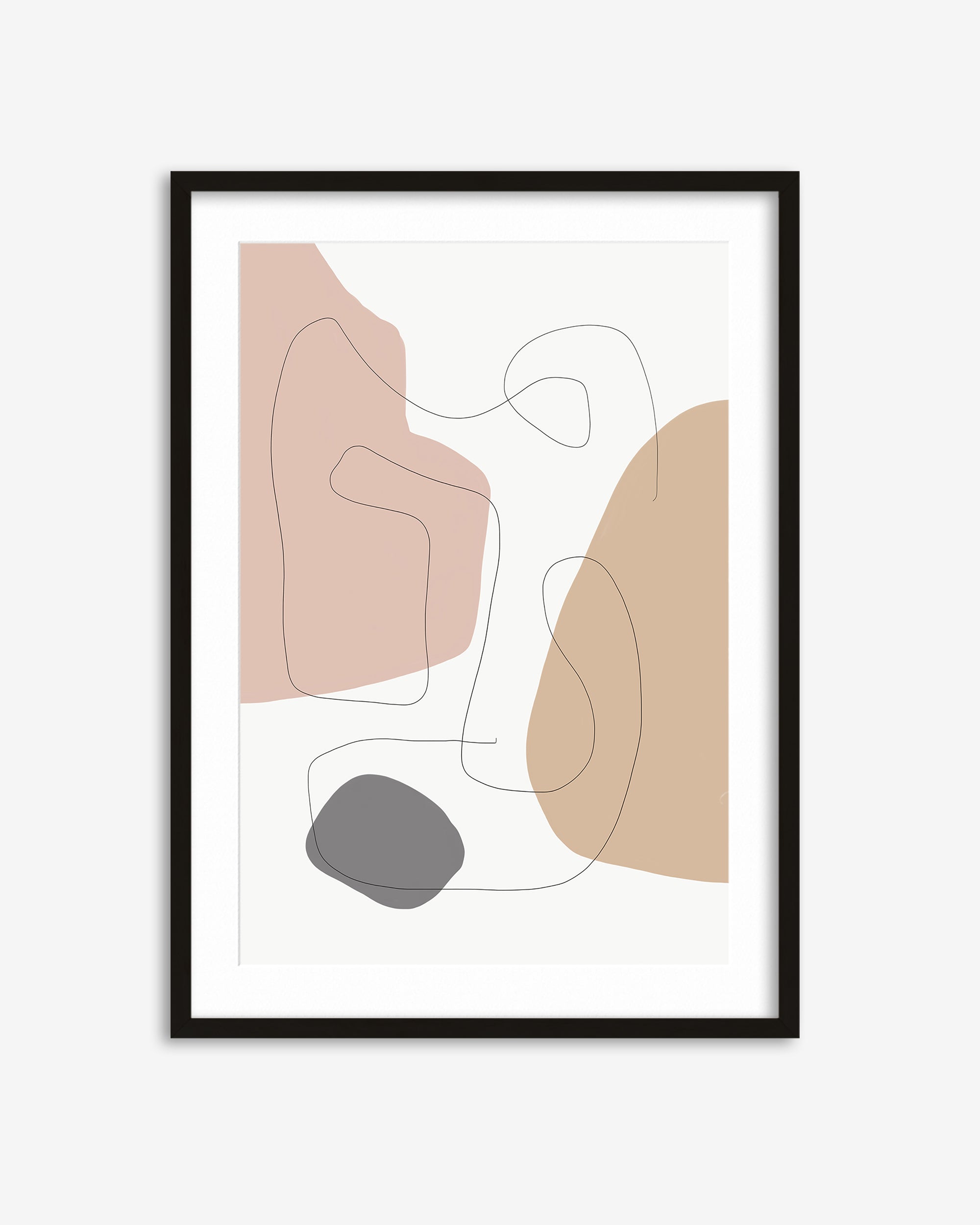 Scandi Shapes With Lines Art Print