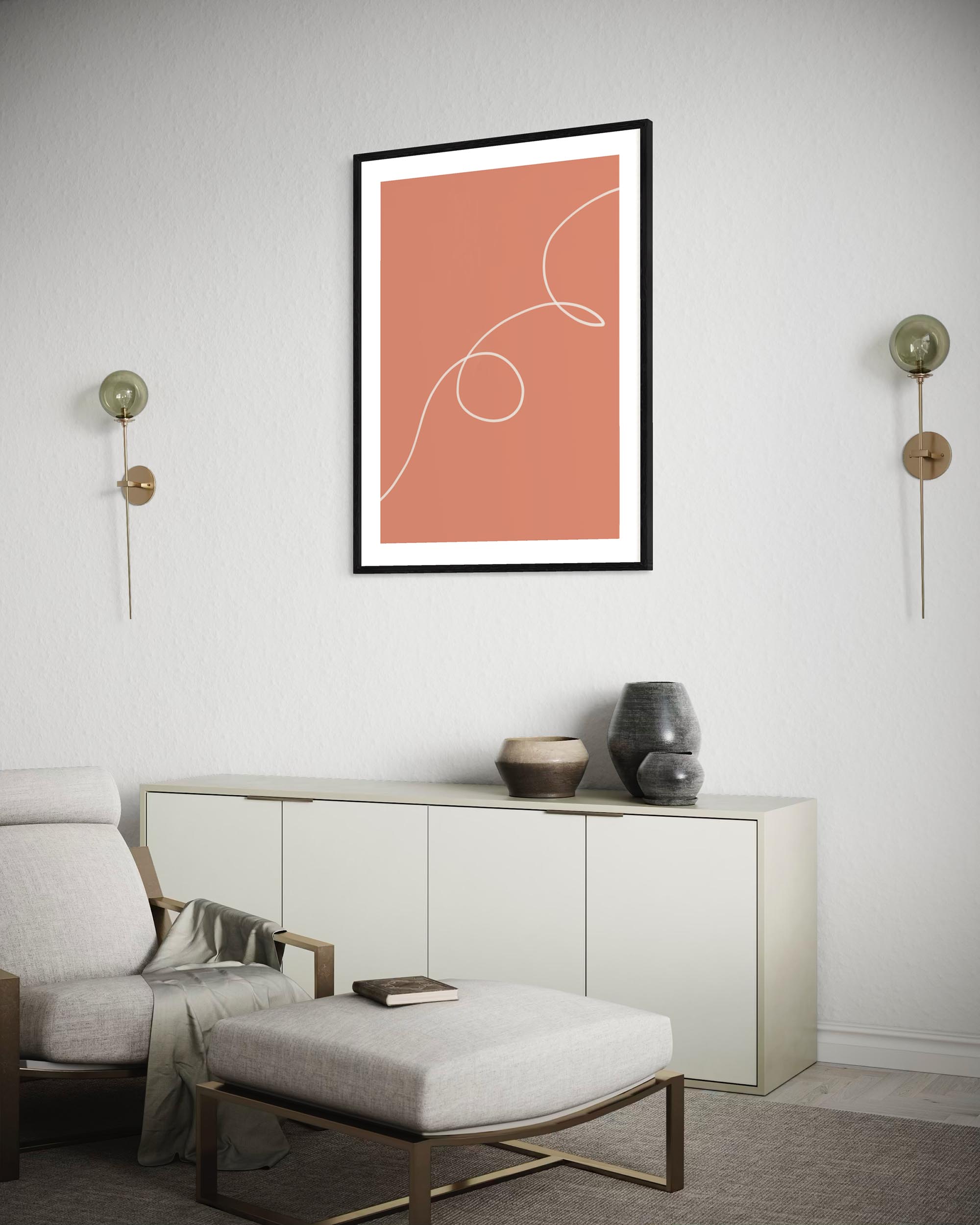 Line On Orange Art Print