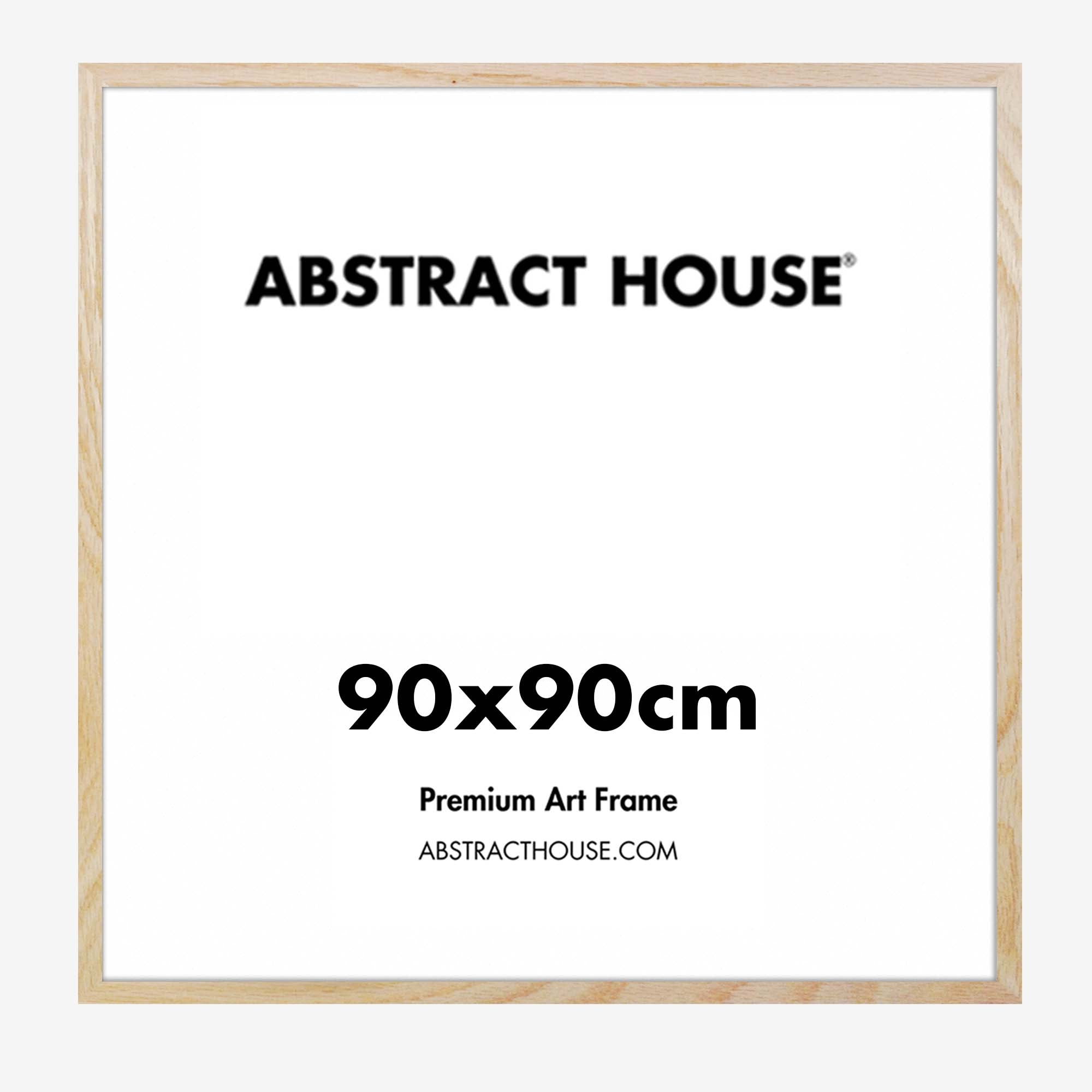 90x90 cm Wooden Frame-Oak-No Mount-Abstract House