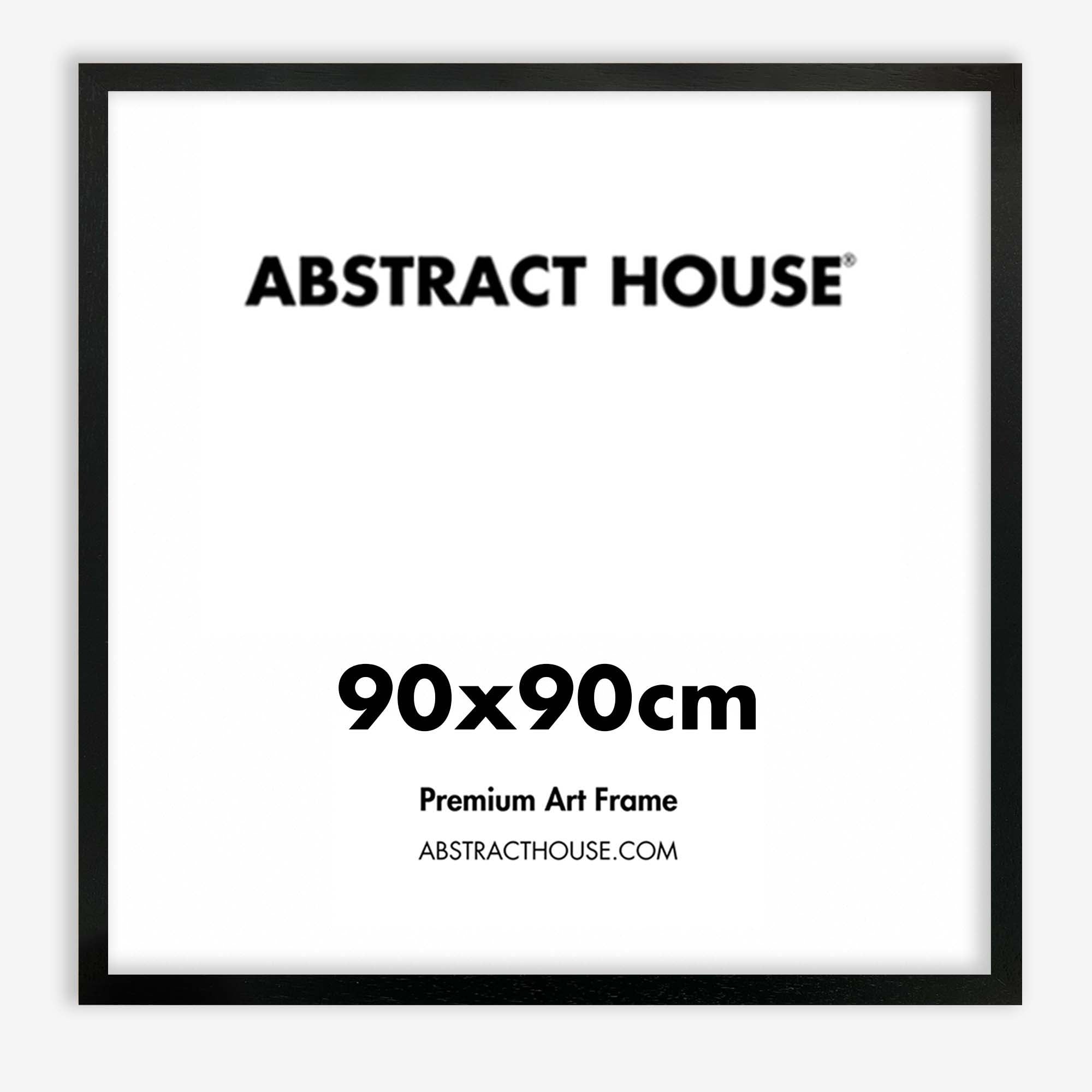 90x90 cm Wooden Frame-Black-No Mount-Abstract House