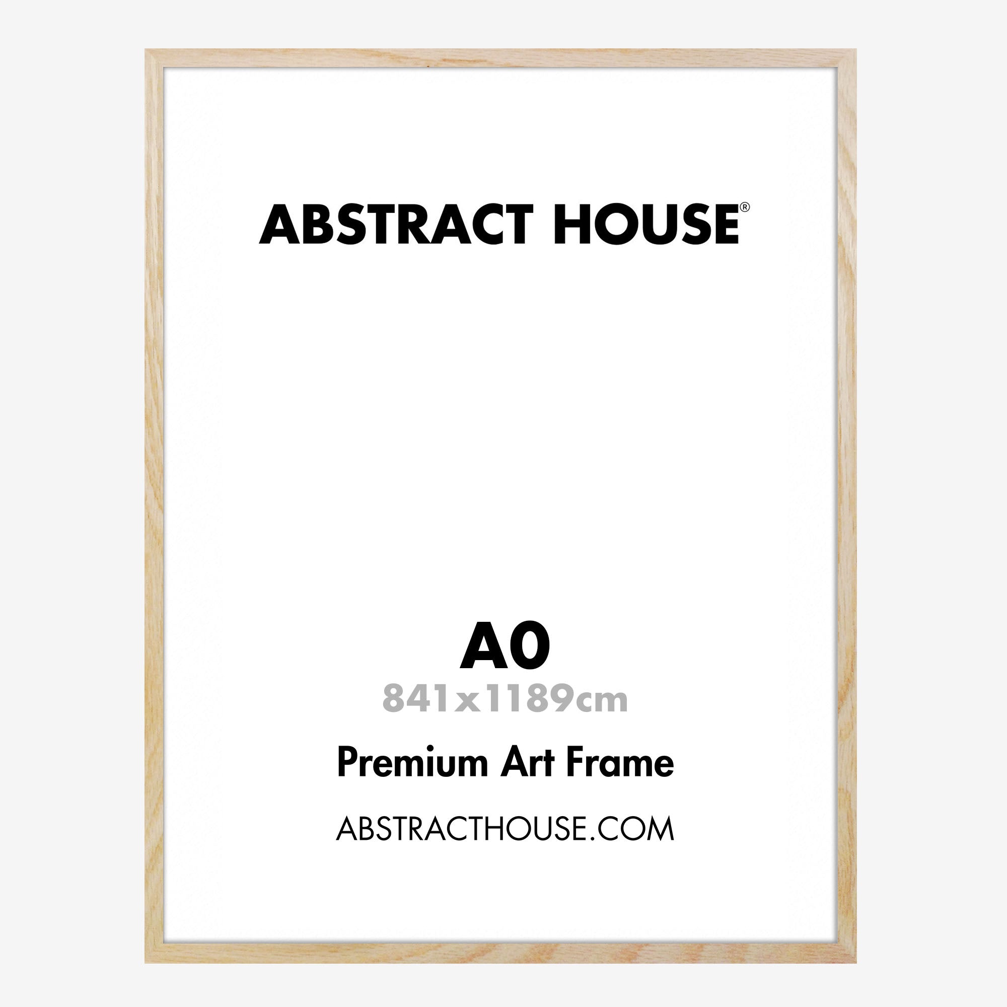 A0 Wooden Frame-Oak-No Mount-Abstract House