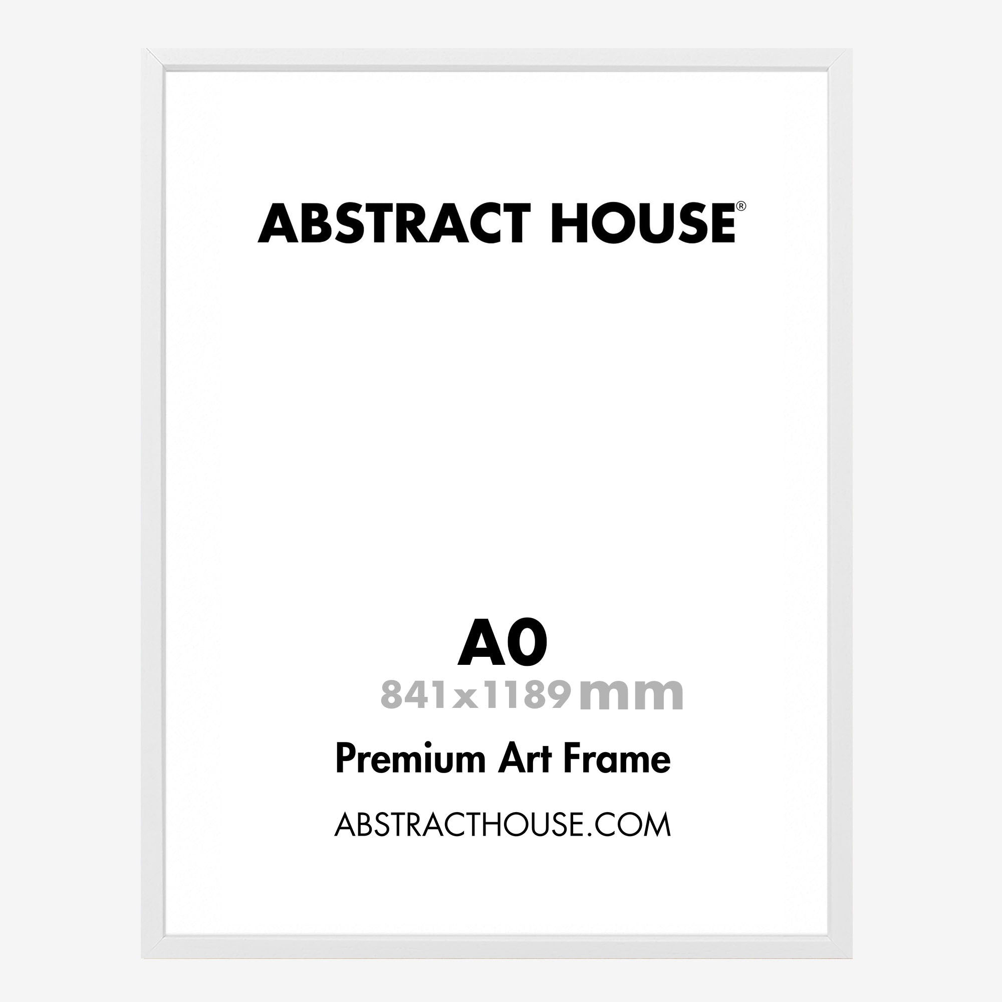 A0 Wooden Frame-White-No Mount-Abstract House