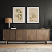 Botanical Vintage Floral Framed Print Set-Abstract House